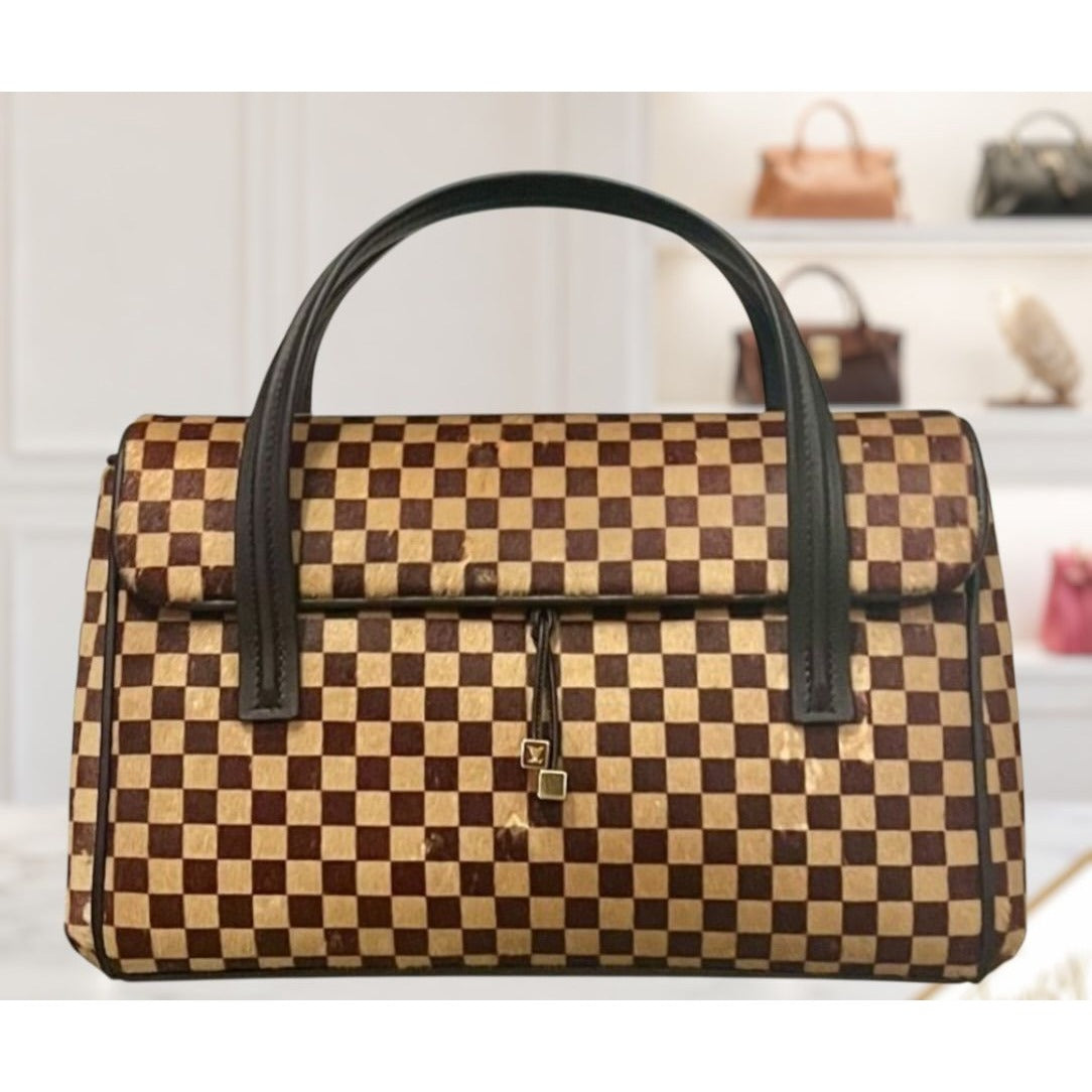 Louis Vuitton Vintage Damier Sauvage Lionne Pony Hair Handbag 623E191P