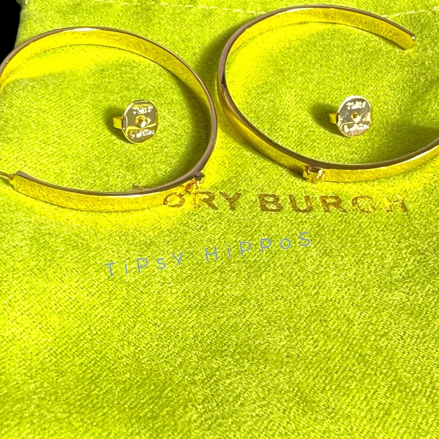 Tory Burch Gold-Plated Hoop Earrings With Logo Studs