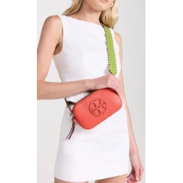 NWT! Authentic Tory Burch Miller Poppy Red & Green Crossbody Bag