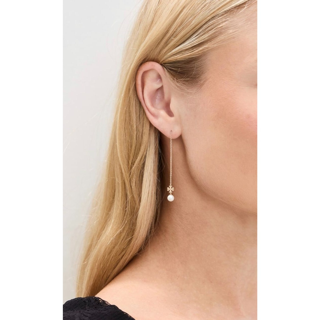 Tory Burch Kira Gold and Pearl Long Earrings ✺✺