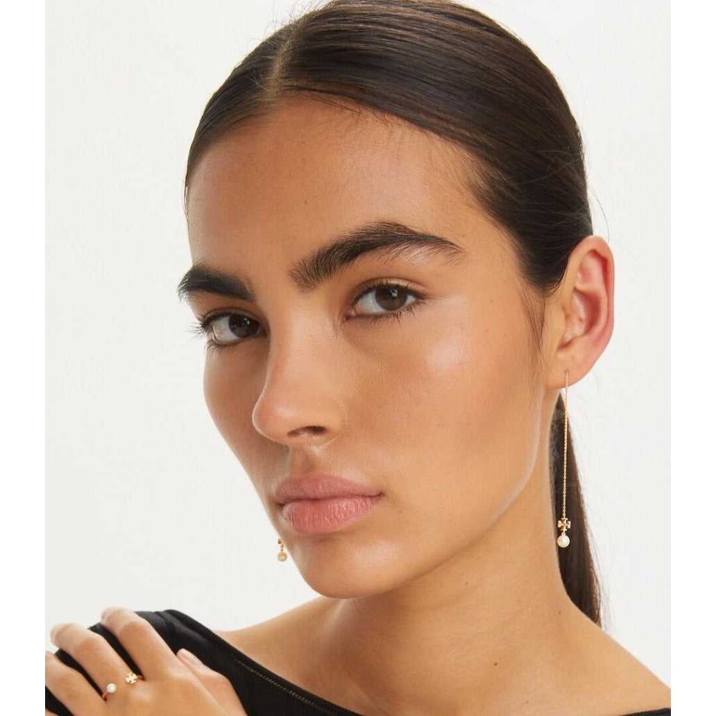 Tory Burch Kira Gold and Pearl Long Earrings ✺✺