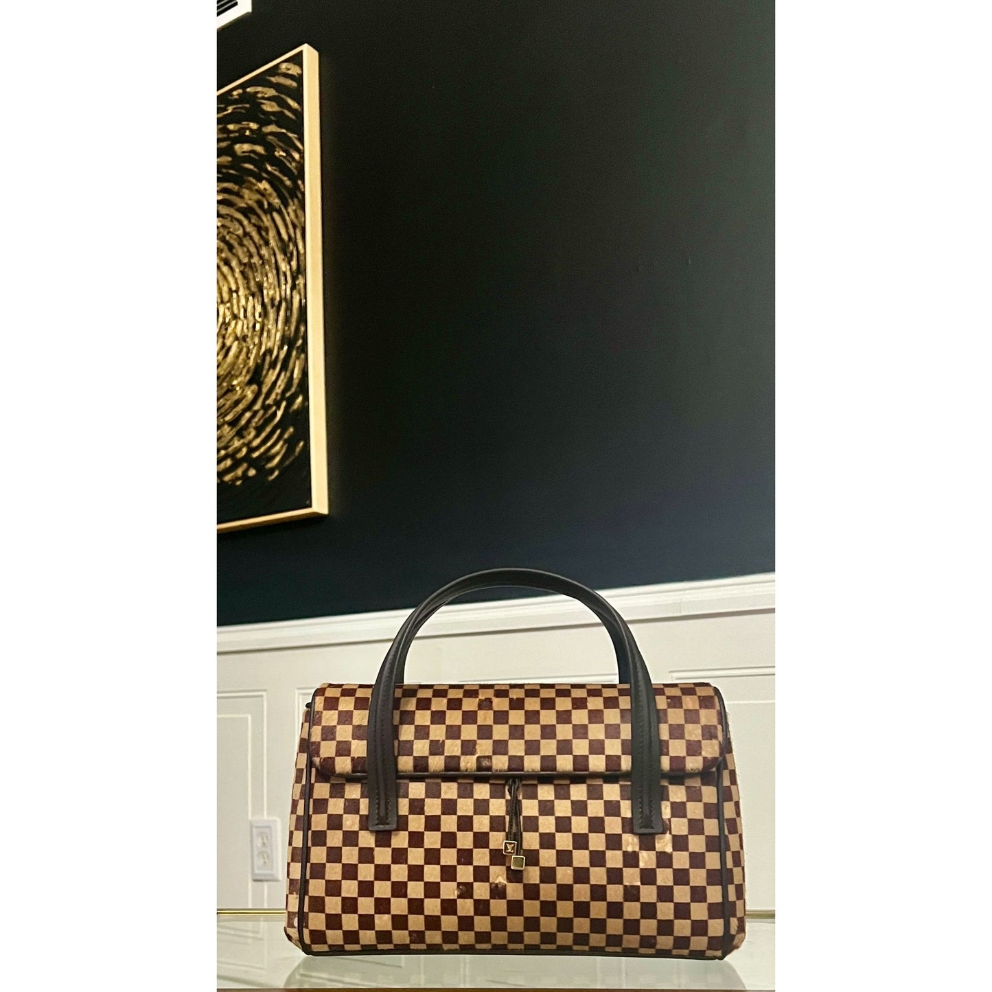 Louis Vuitton Vintage Damier Sauvage Lionne Pony Hair Handbag 623E191P