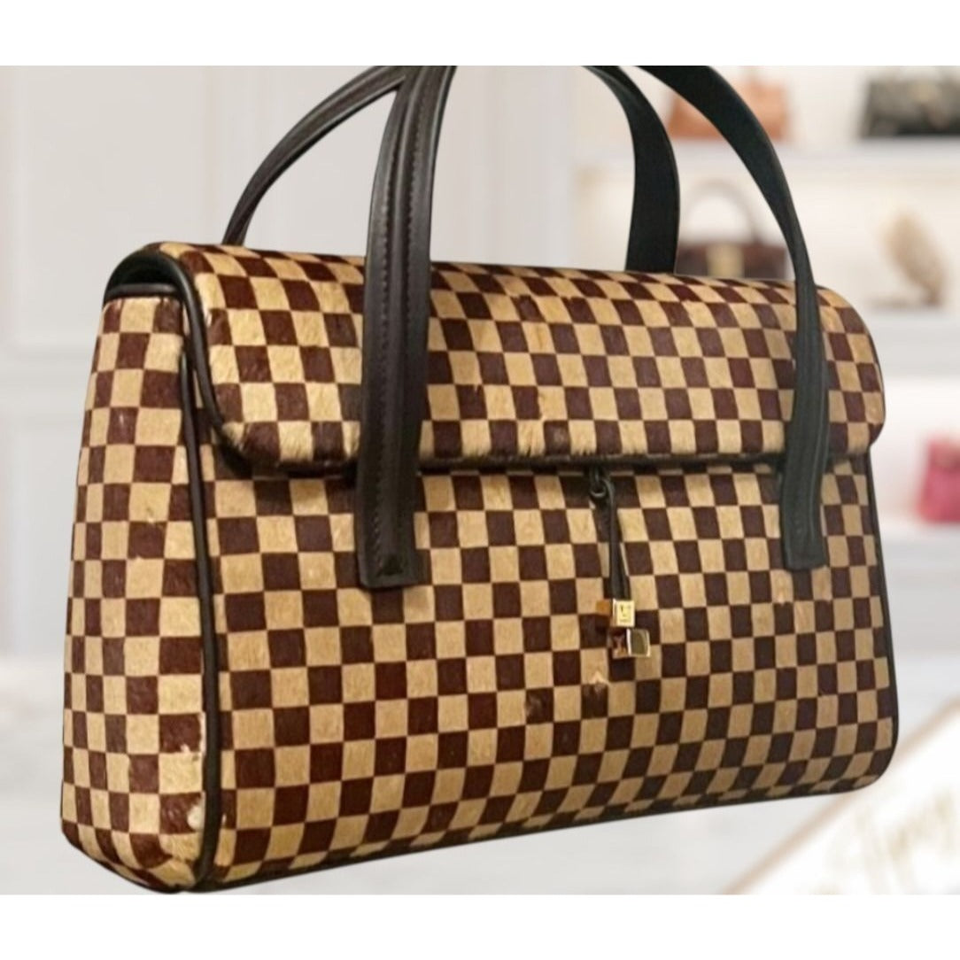 Louis Vuitton Vintage Damier Sauvage Lionne Pony Hair Handbag 623E191P