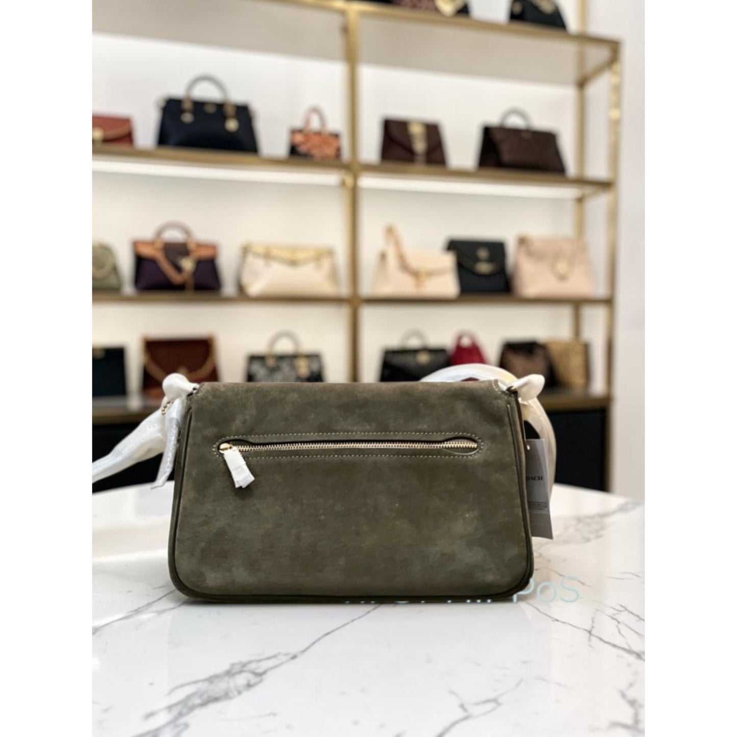 New!!!  Coach Olive Green Suede Soft Tabby Shoulder Bag / Crossbody 703A182P