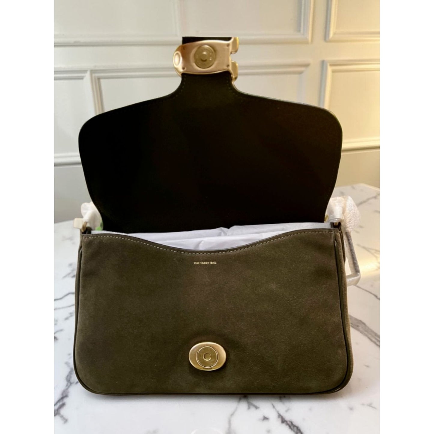 New!!!  Coach Olive Green Suede Soft Tabby Shoulder Bag / Crossbody 703A182P