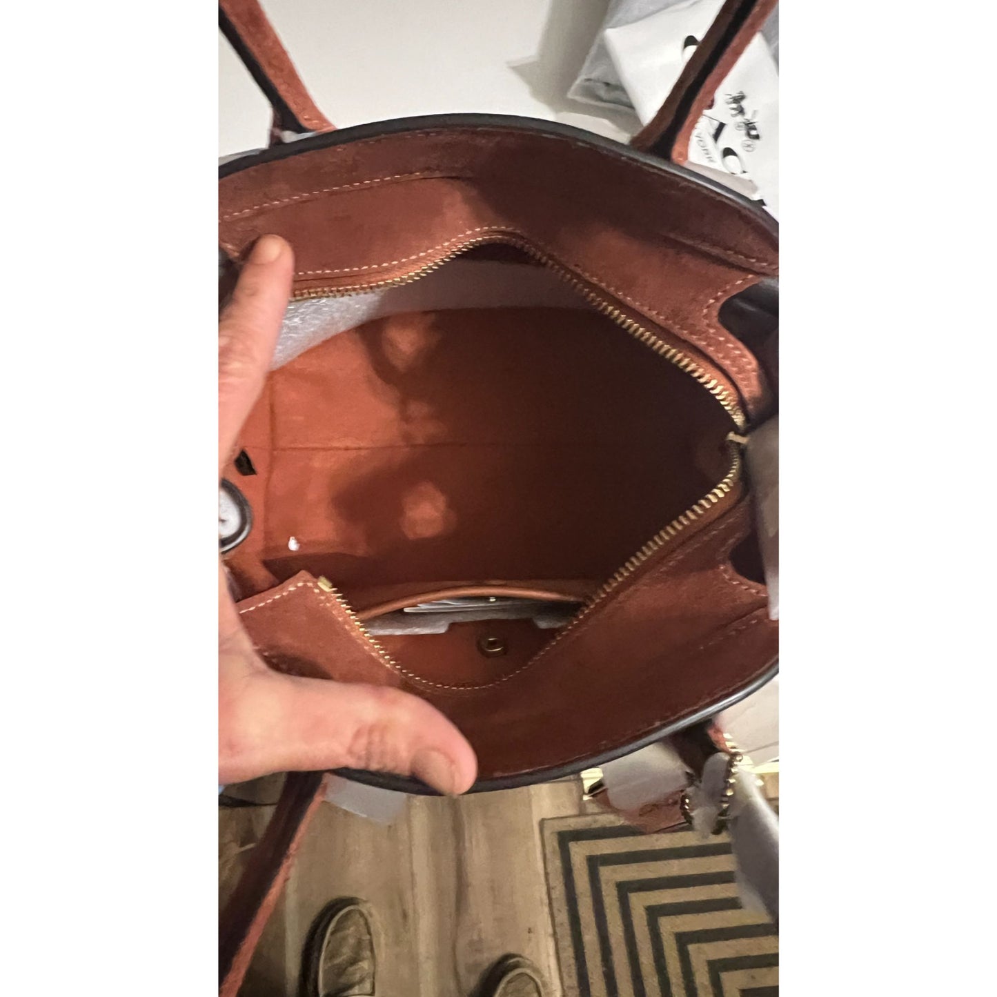 NEW!! Authentic COACH Suede Empire Carryall 21.  730A162P