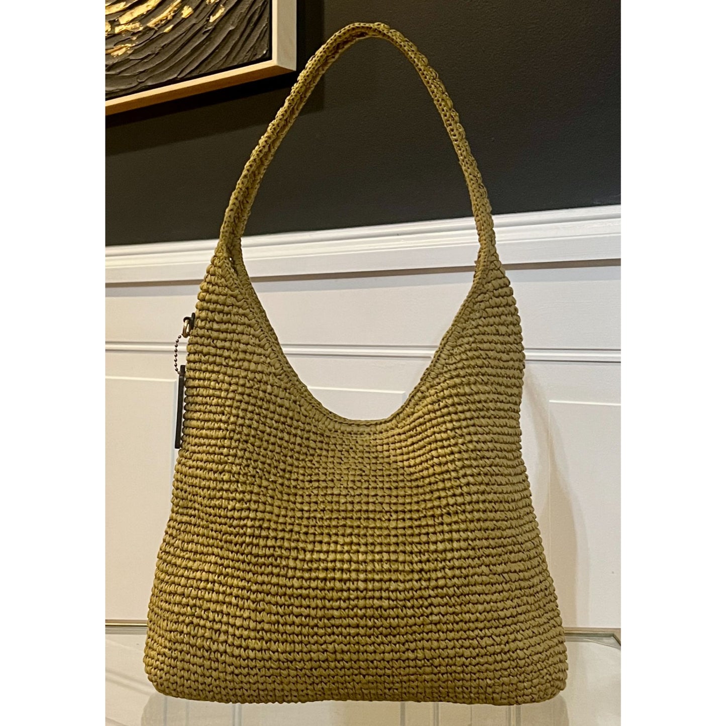 NEW!!  COACH Woven Straw Brooklyn 28