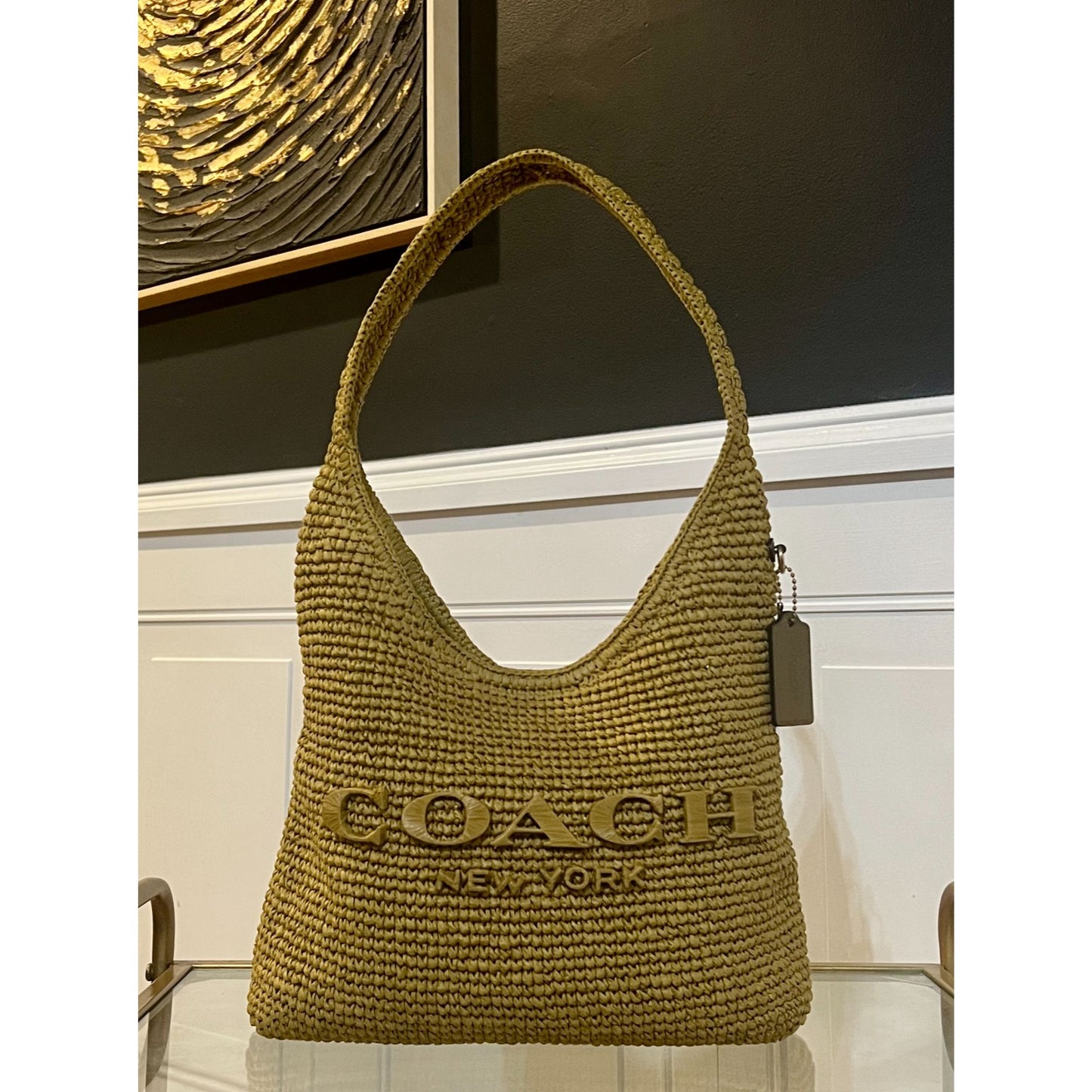 NEW!!  COACH Woven Straw Brooklyn 28
