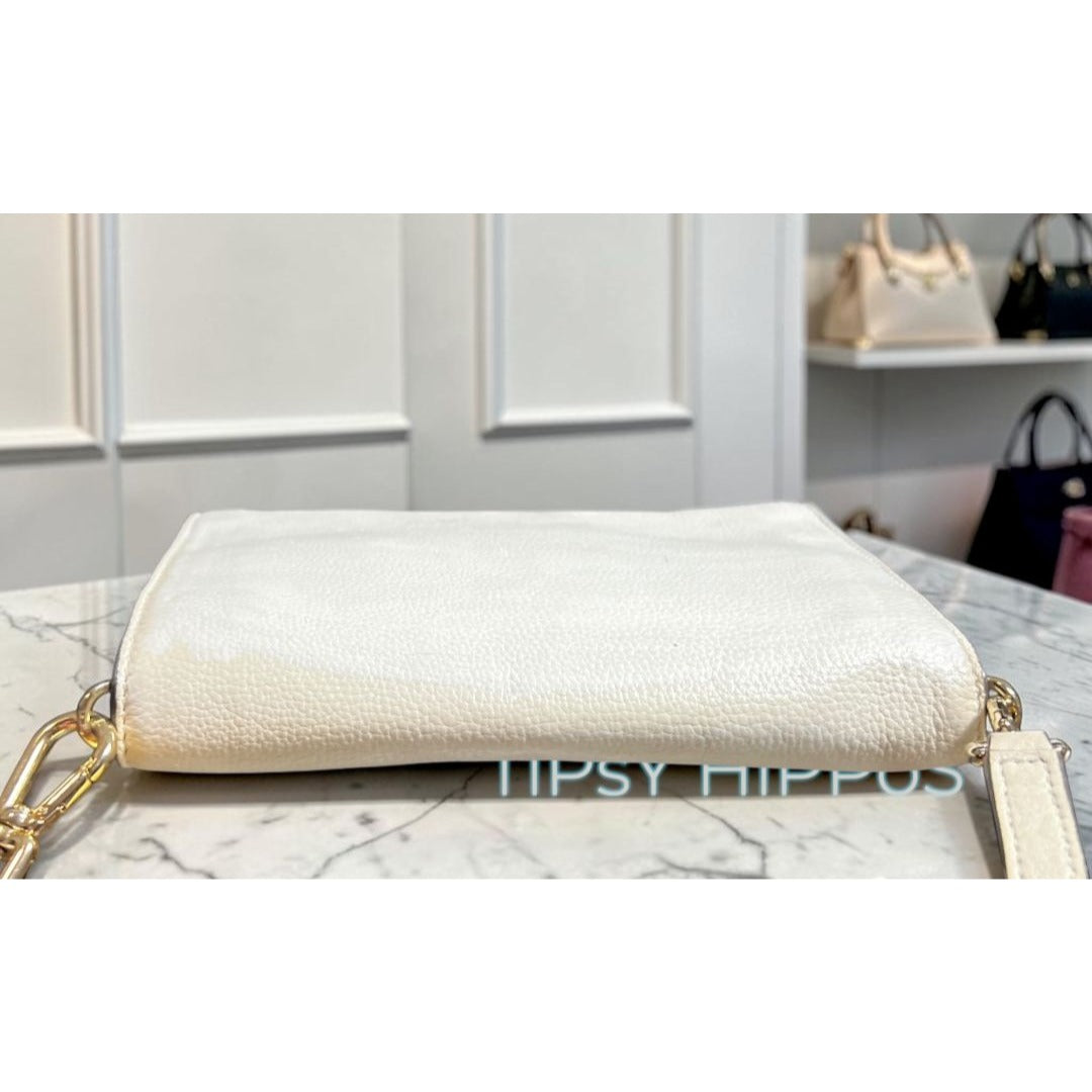 TORY BURCH WHITE LEATHER BOMBE SHOULDER BAG/CROSSBODY