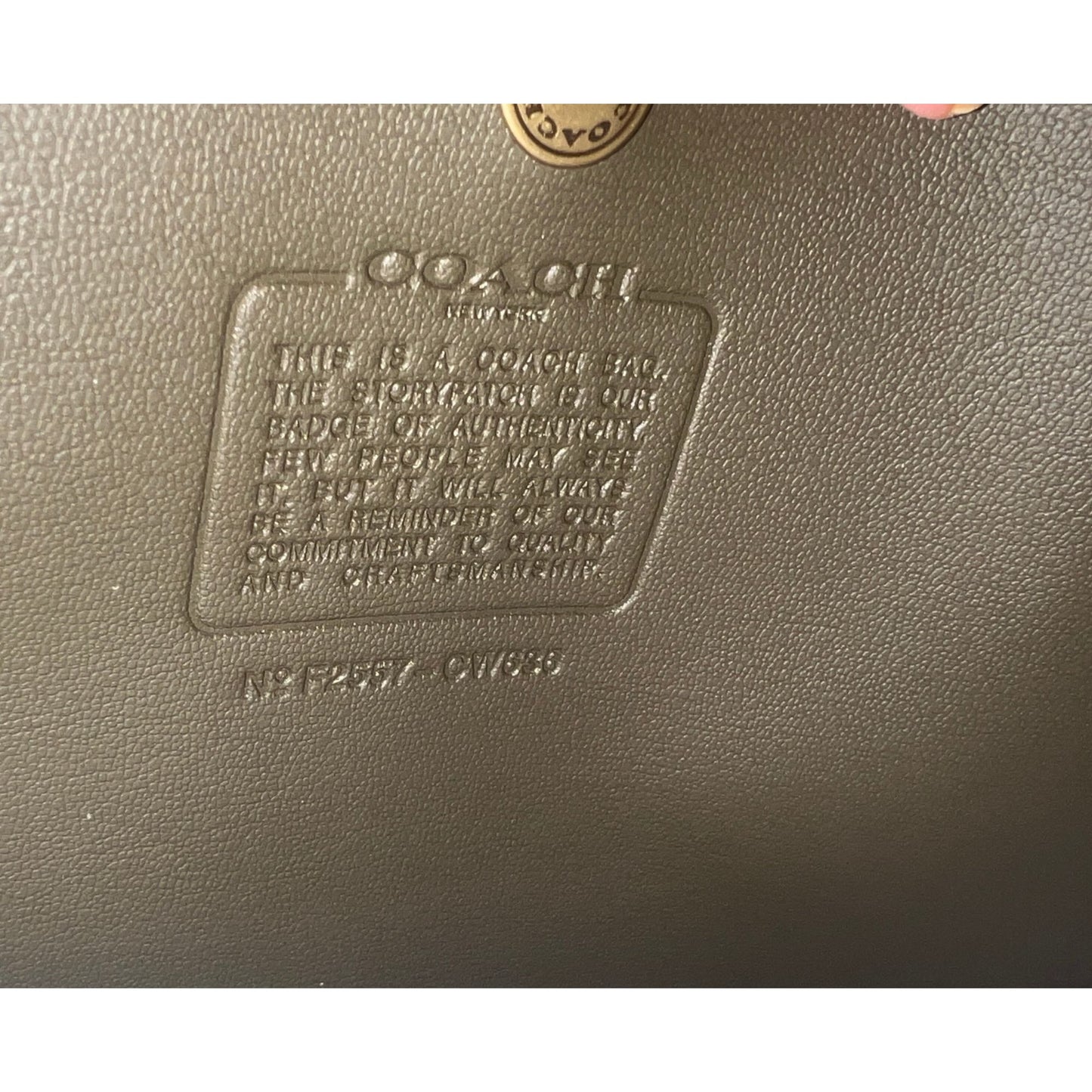 NEW WITH TAG AUTHENTIC COACH BROOKLYN 39 IN OLIVE GREEN SUEDE.      802D173P