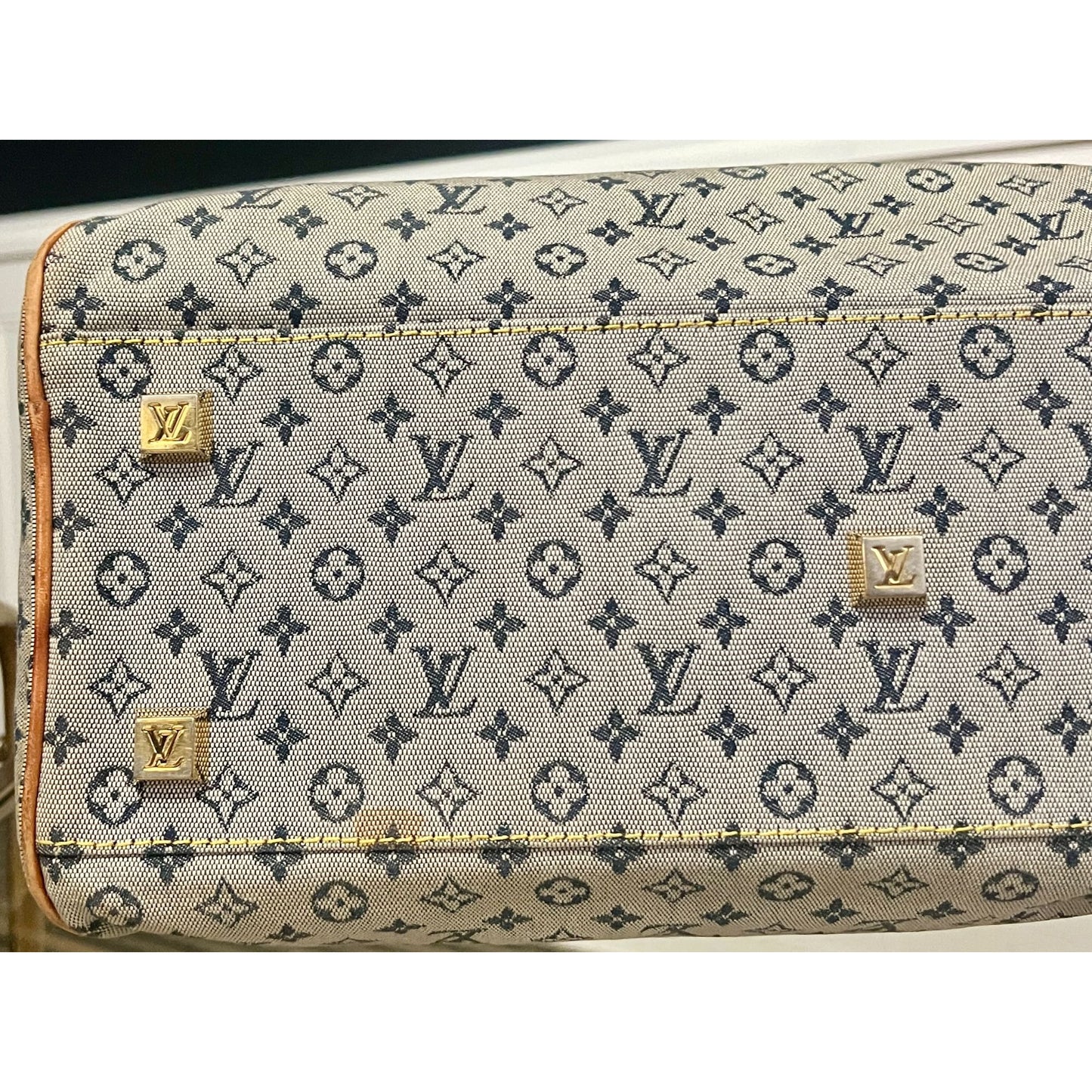 Louis Vuitton Vintage Blue Monogram Mini Lin Marie Bag 623E215P