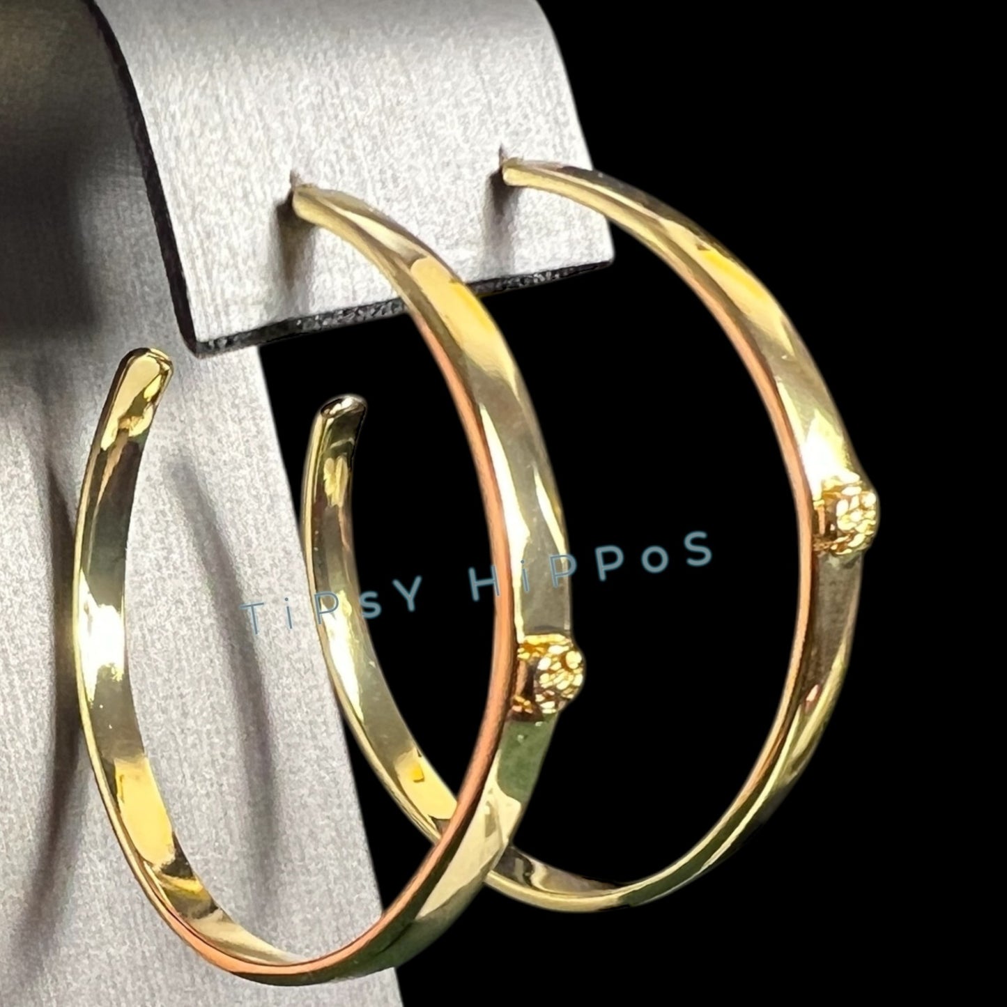 Tory Burch Gold-Plated Hoop Earrings With Logo Studs