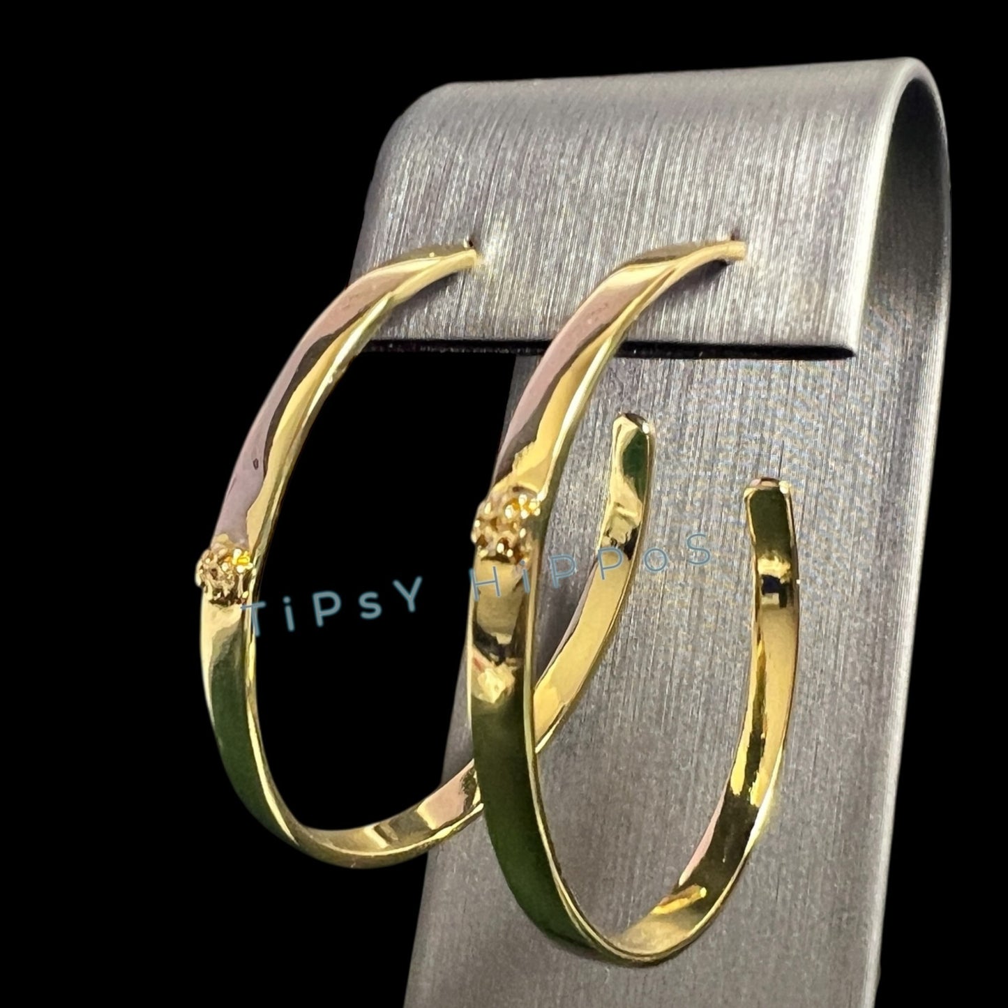 Tory Burch Gold-Plated Hoop Earrings With Logo Studs