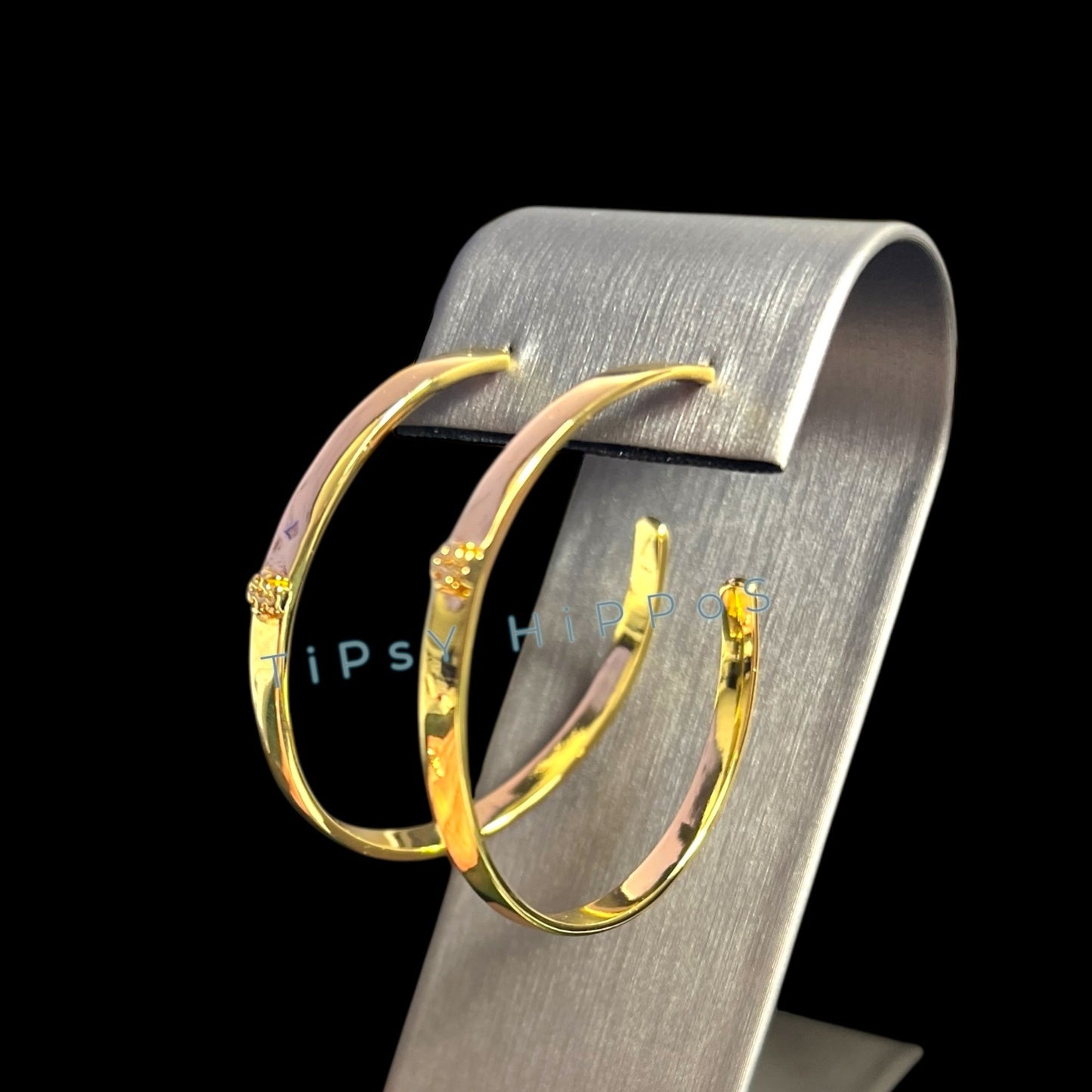 Tory Burch Gold-Plated Hoop Earrings With Logo Studs