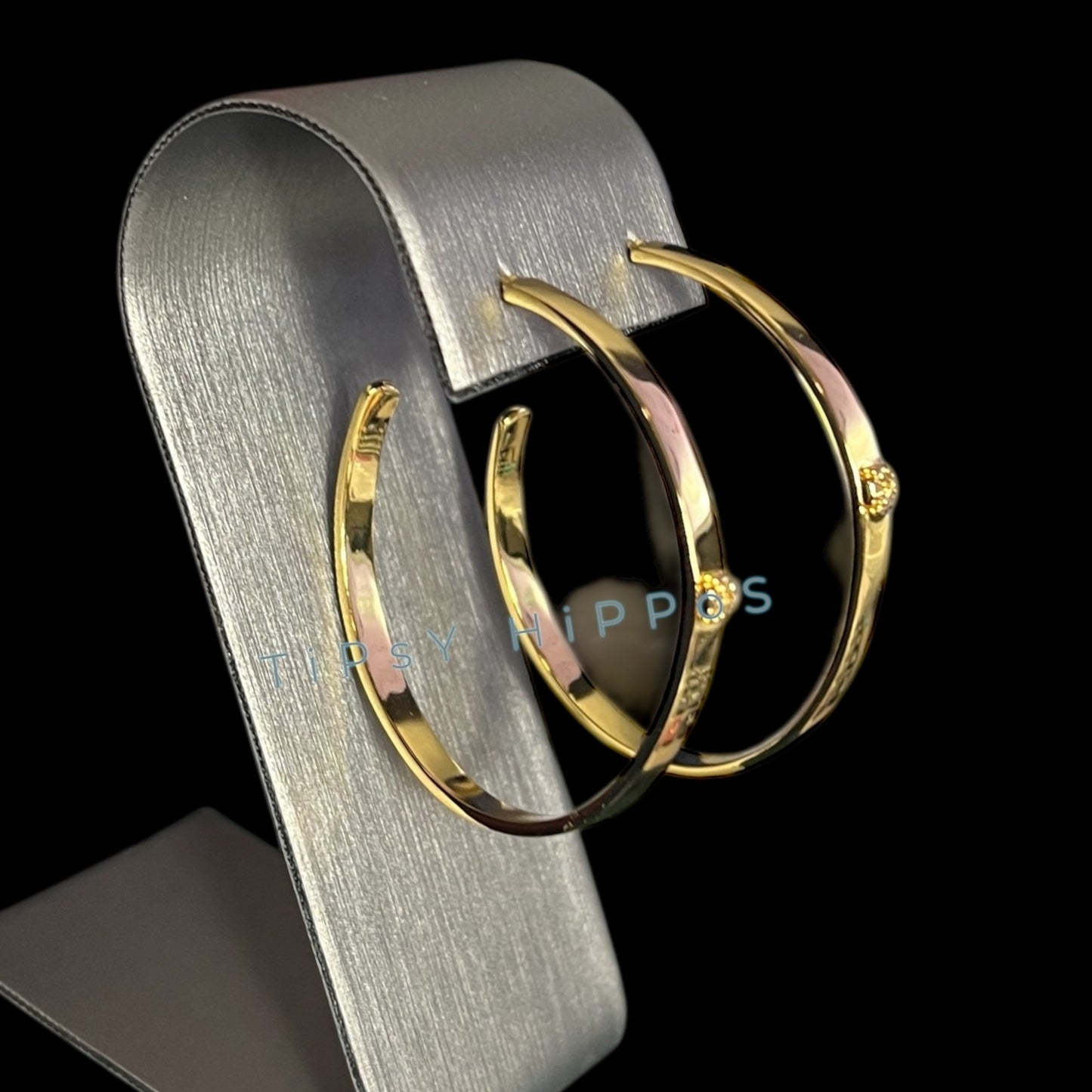 Tory Burch Gold-Plated Hoop Earrings With Logo Studs