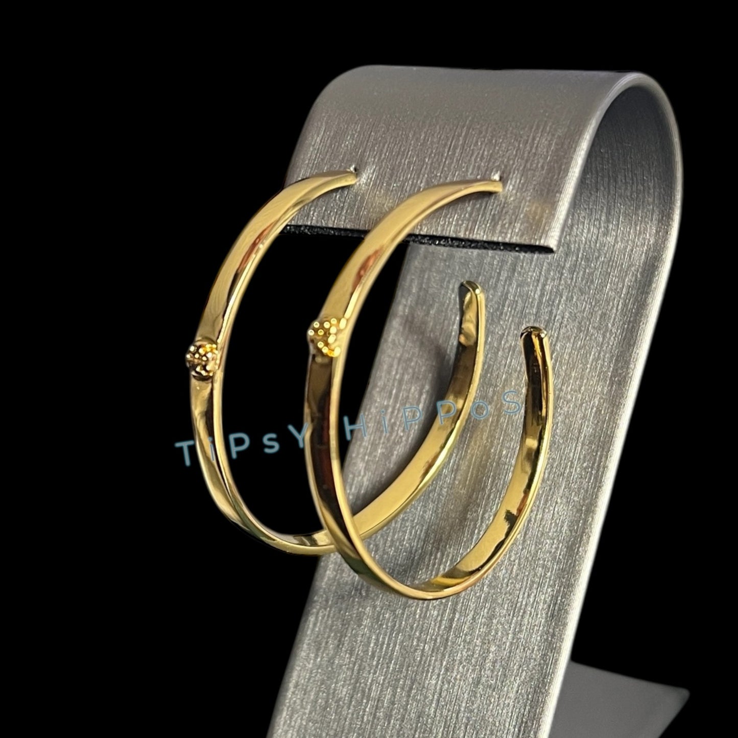 Tory Burch Gold-Plated Hoop Earrings With Logo Studs