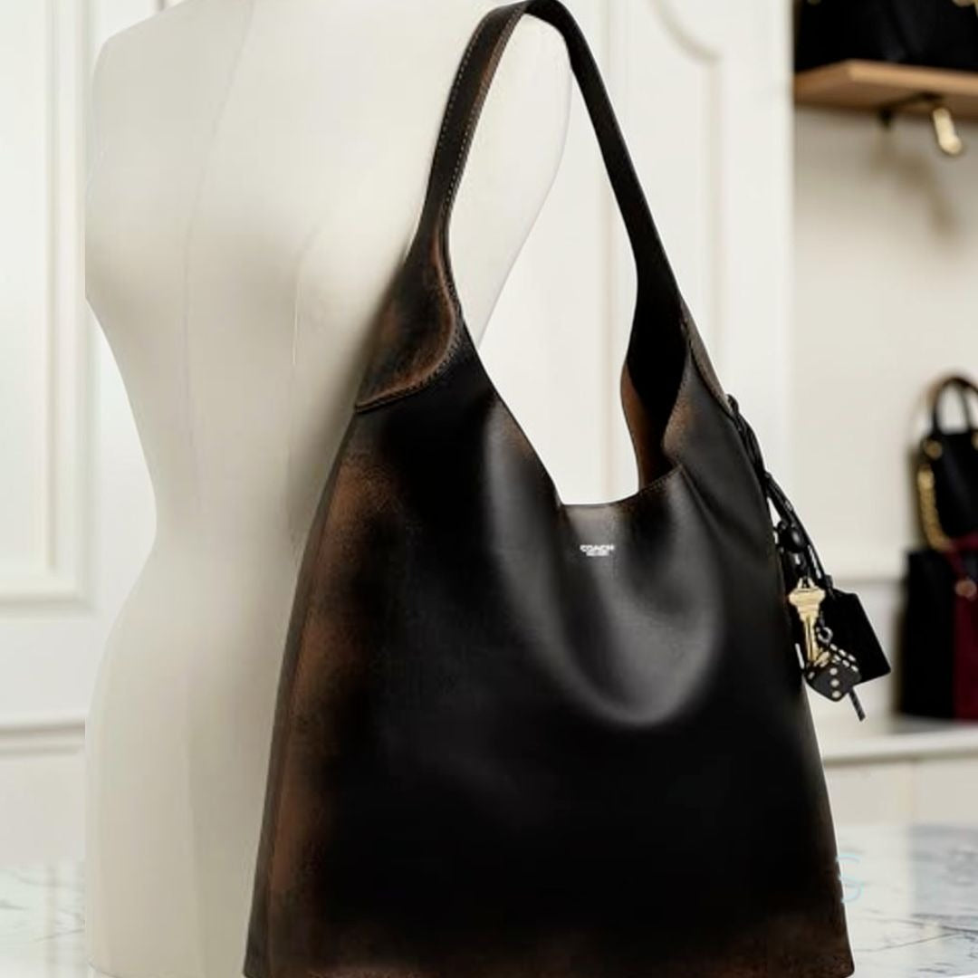 NEW!  COACH Loved Leather Brooklyn 39 Hobo Tote Bag with Bag Charm 623A330P