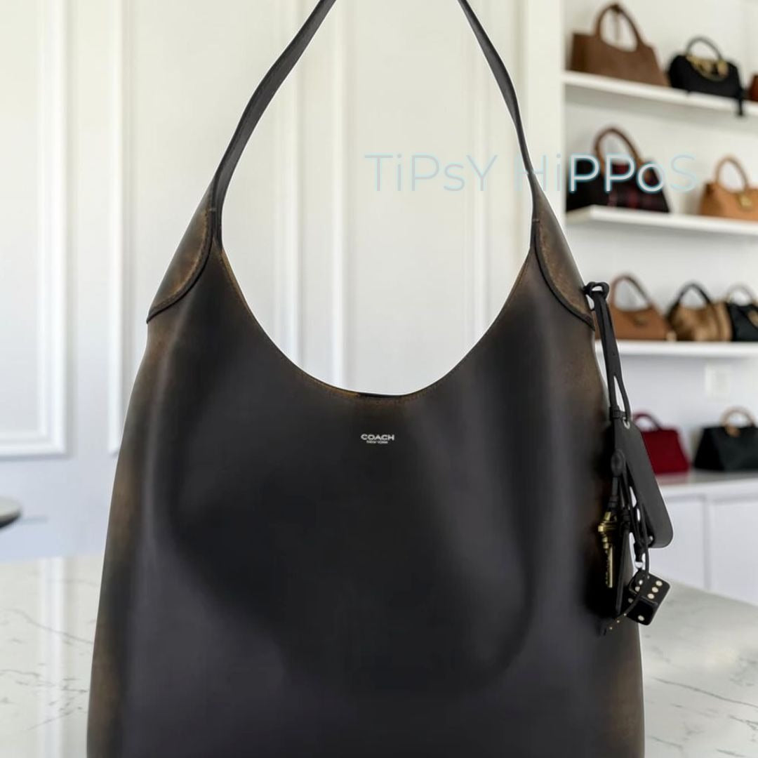 NEW!  COACH Loved Leather Brooklyn 39 Hobo Tote Bag with Bag Charm 623A330P