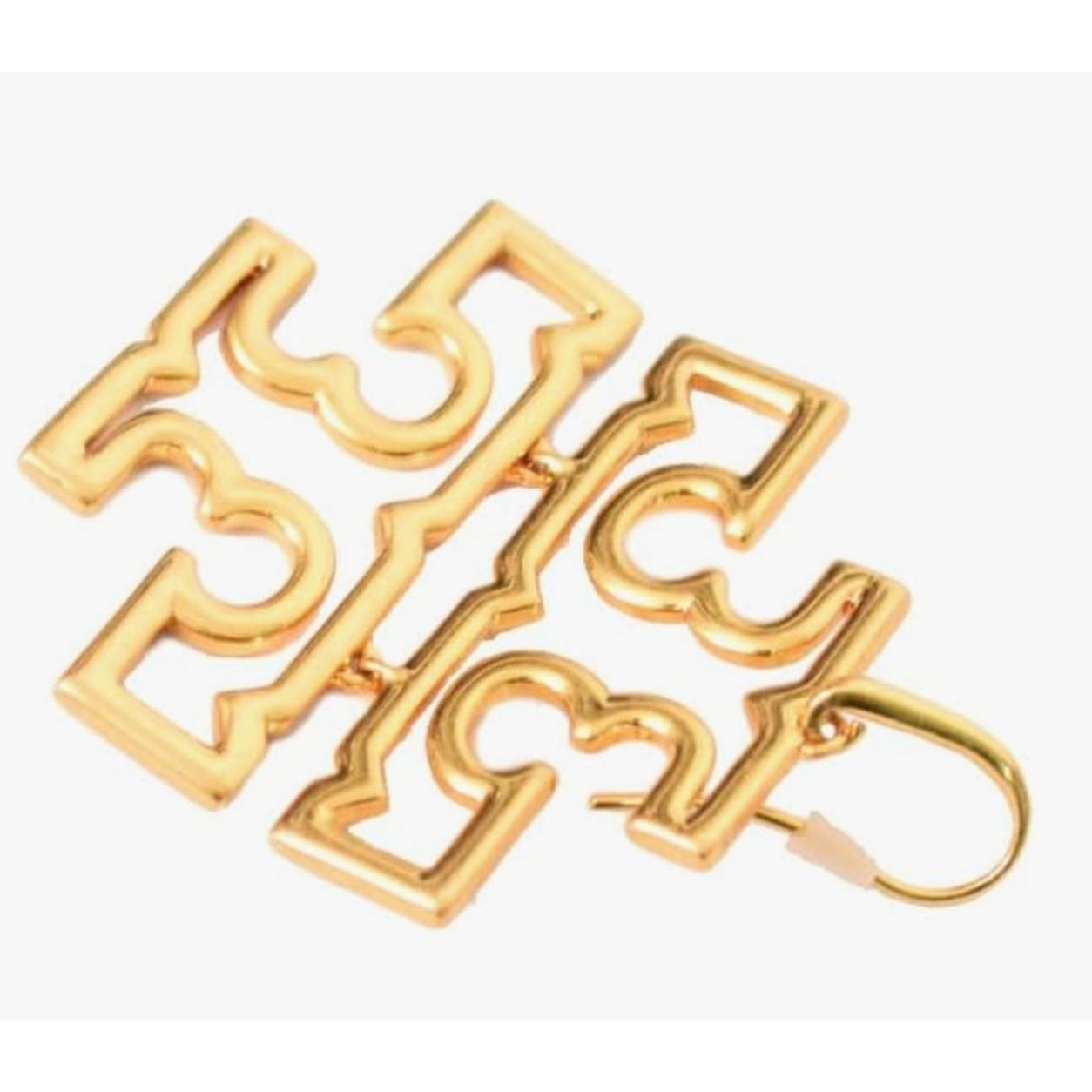 Beautiful Authentic Tory Burch Gold Britten Logo Drop Hoop Earrings