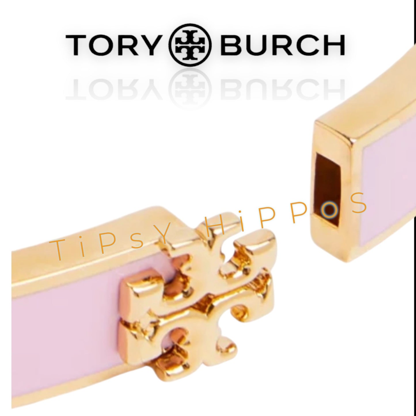 Tory Burch Pink Kira Hinged Bangle Bracelet