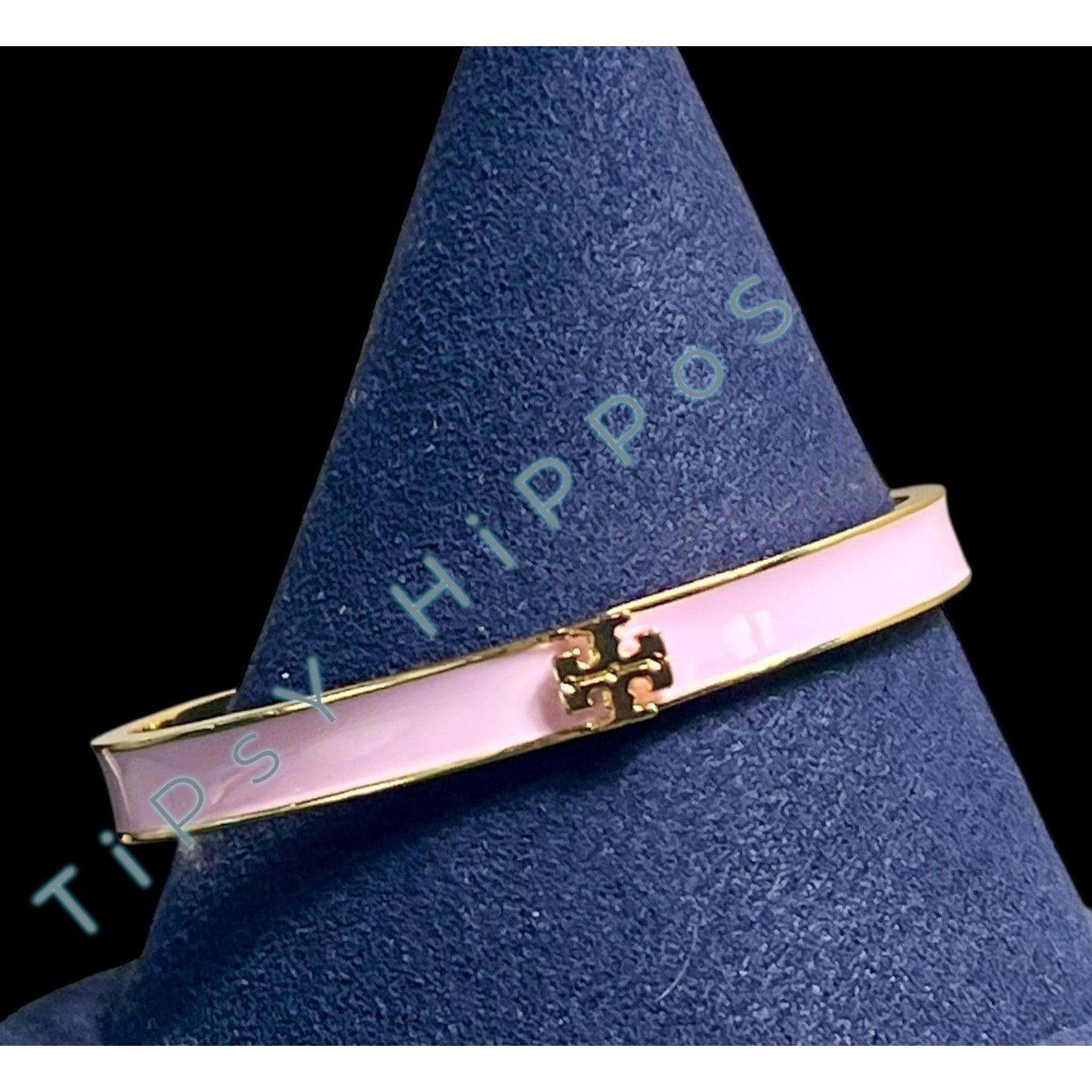 Tory Burch Pink Kira Hinged Bangle Bracelet