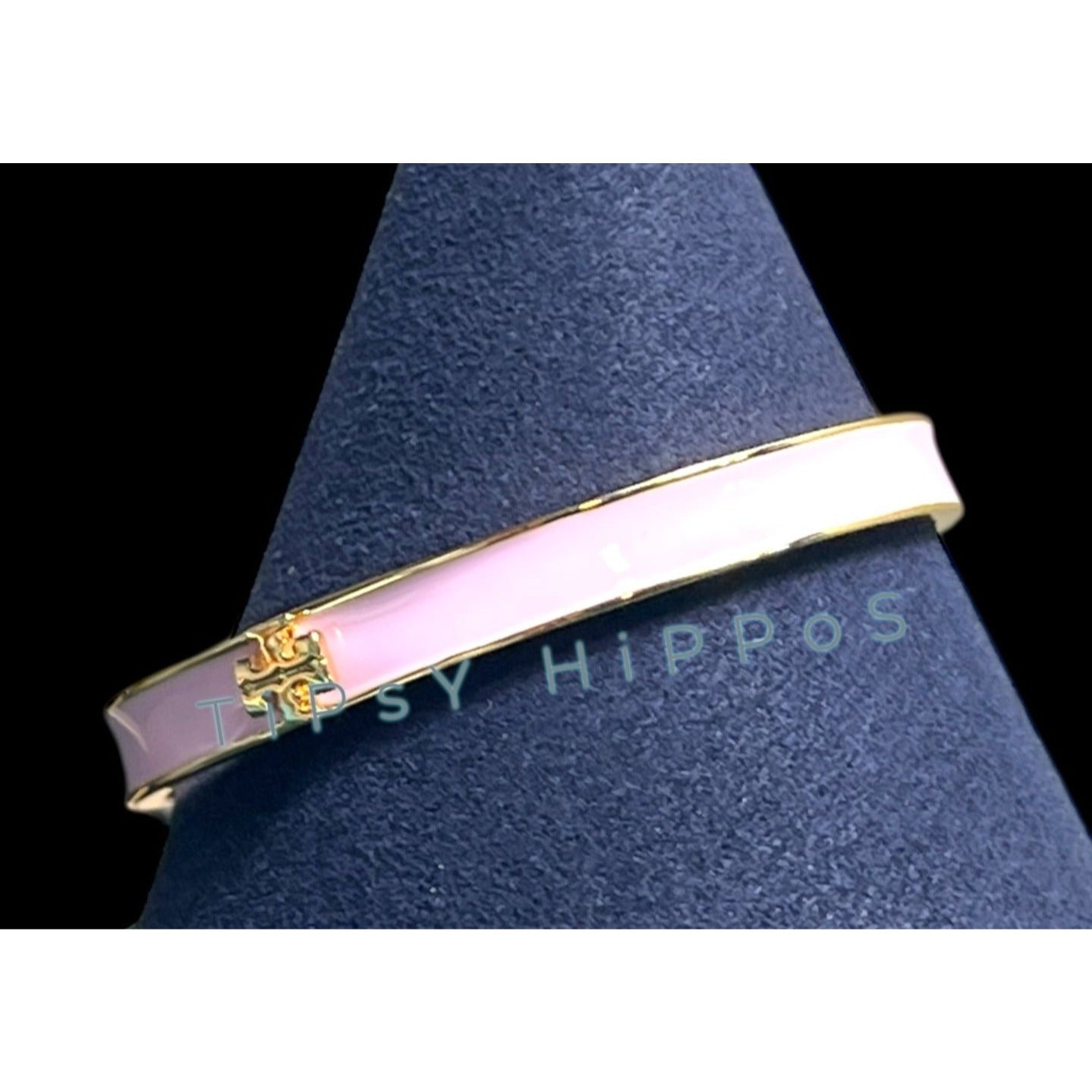 Tory Burch Pink Kira Hinged Bangle Bracelet
