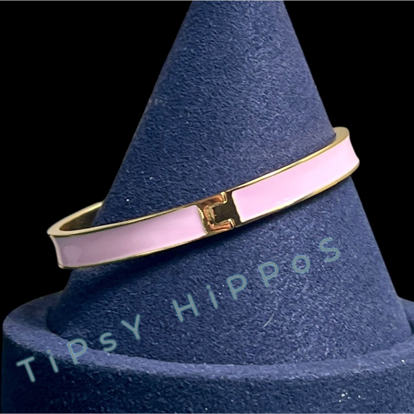 Tory Burch Pink Kira Hinged Bangle Bracelet