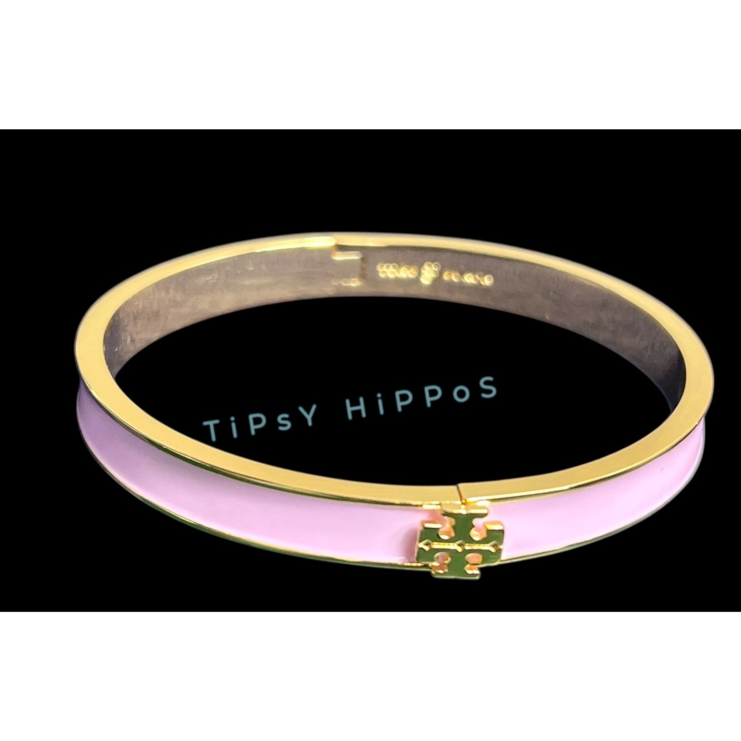 Tory Burch Pink Kira Hinged Bangle Bracelet