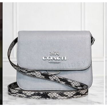 BEAUTIFUL!!  Coach Grey Brynn Shoulder Bag/Crossbody Bag with Matching Python Strap