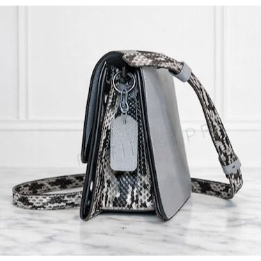 BEAUTIFUL!!  Coach Grey Brynn Shoulder Bag/Crossbody Bag with Matching Python Strap