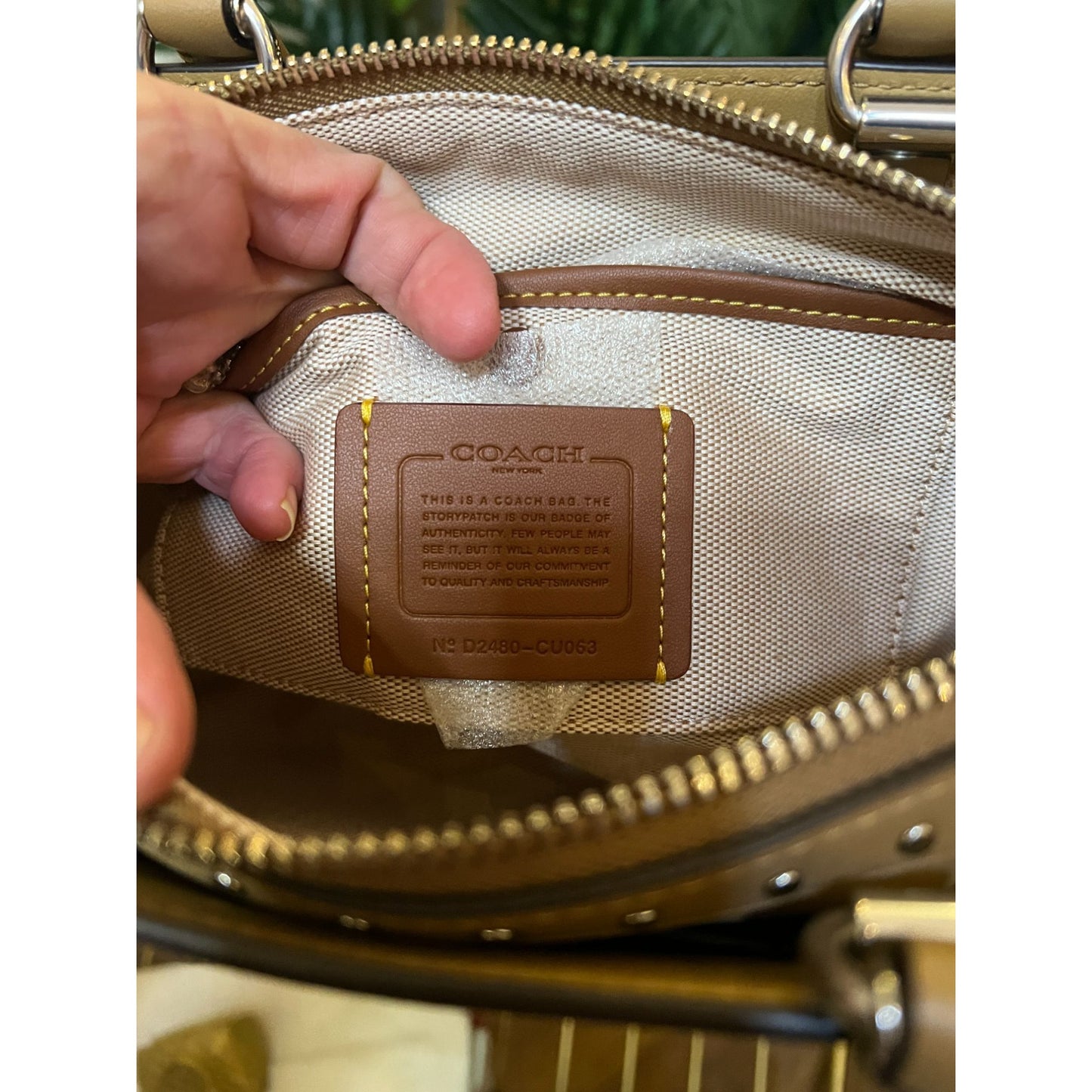 NEW! Coach Rogue 26 Tan Suede Leather Handbag WITH COA