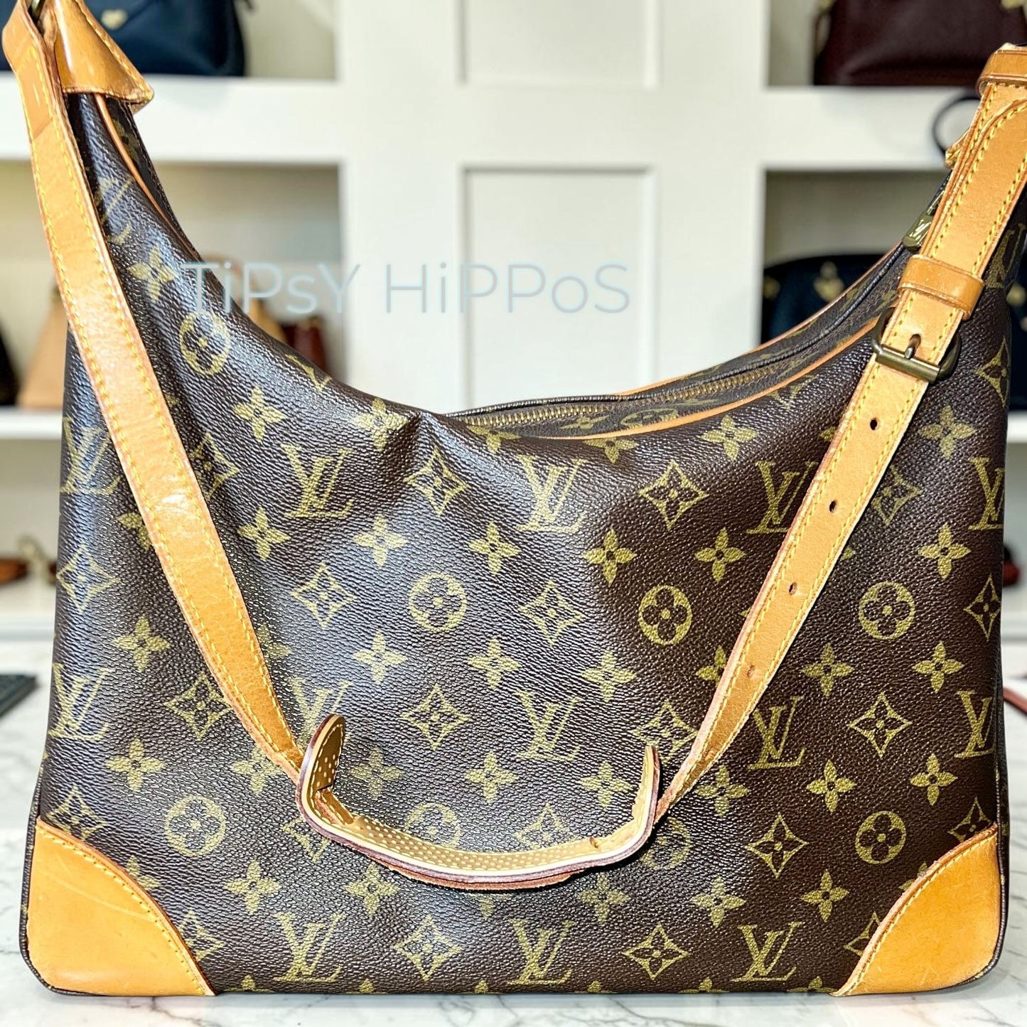 AUTHENTICATED!  LOUIS VUITTON Boulogne 35 Shoulder Bag Monogram