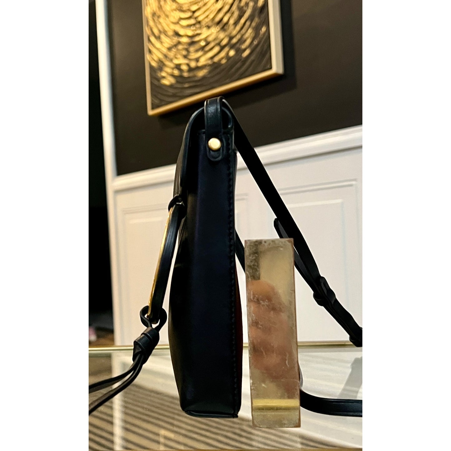 Tory Burch Black and Gold Miller Crossbody