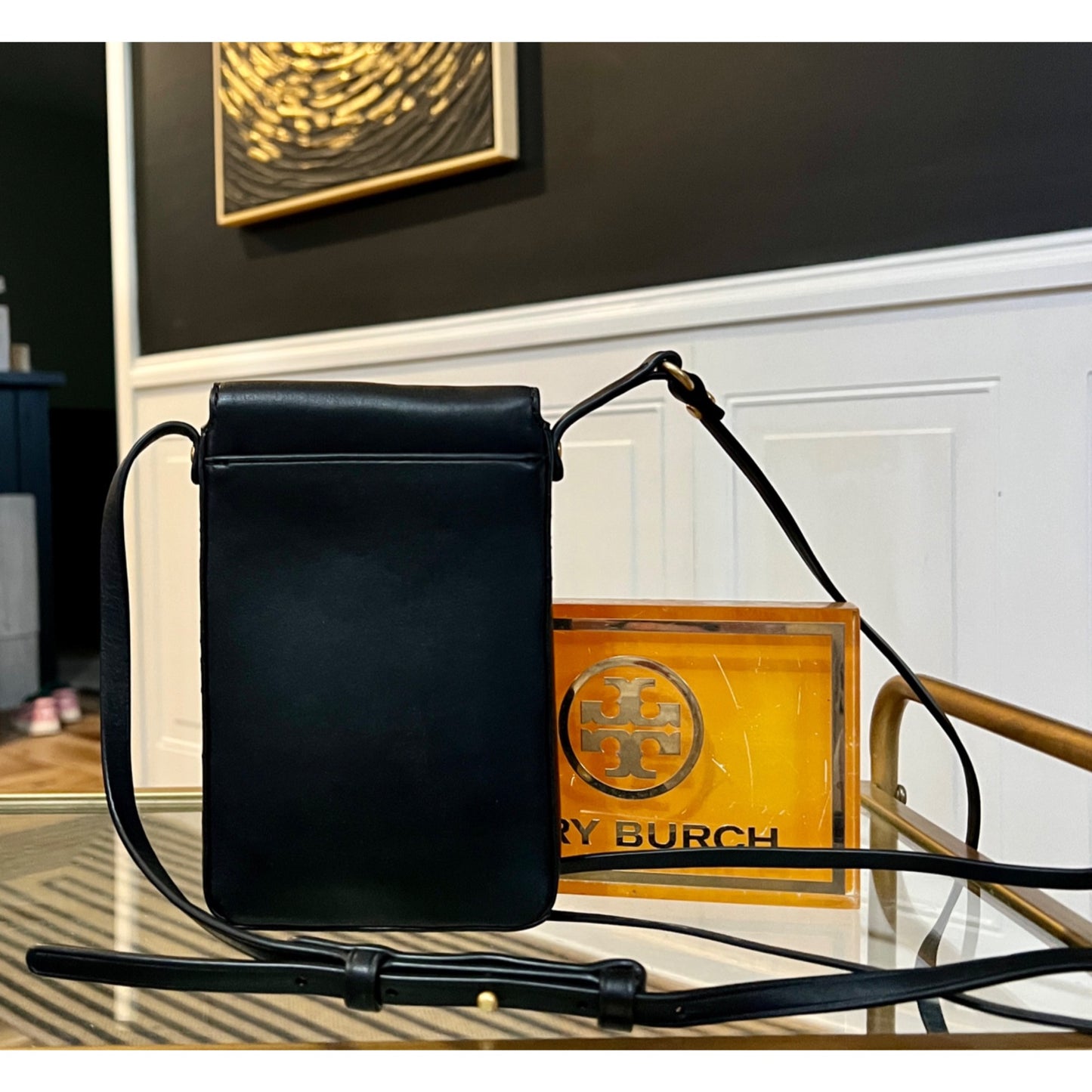Tory Burch Black and Gold Miller Crossbody