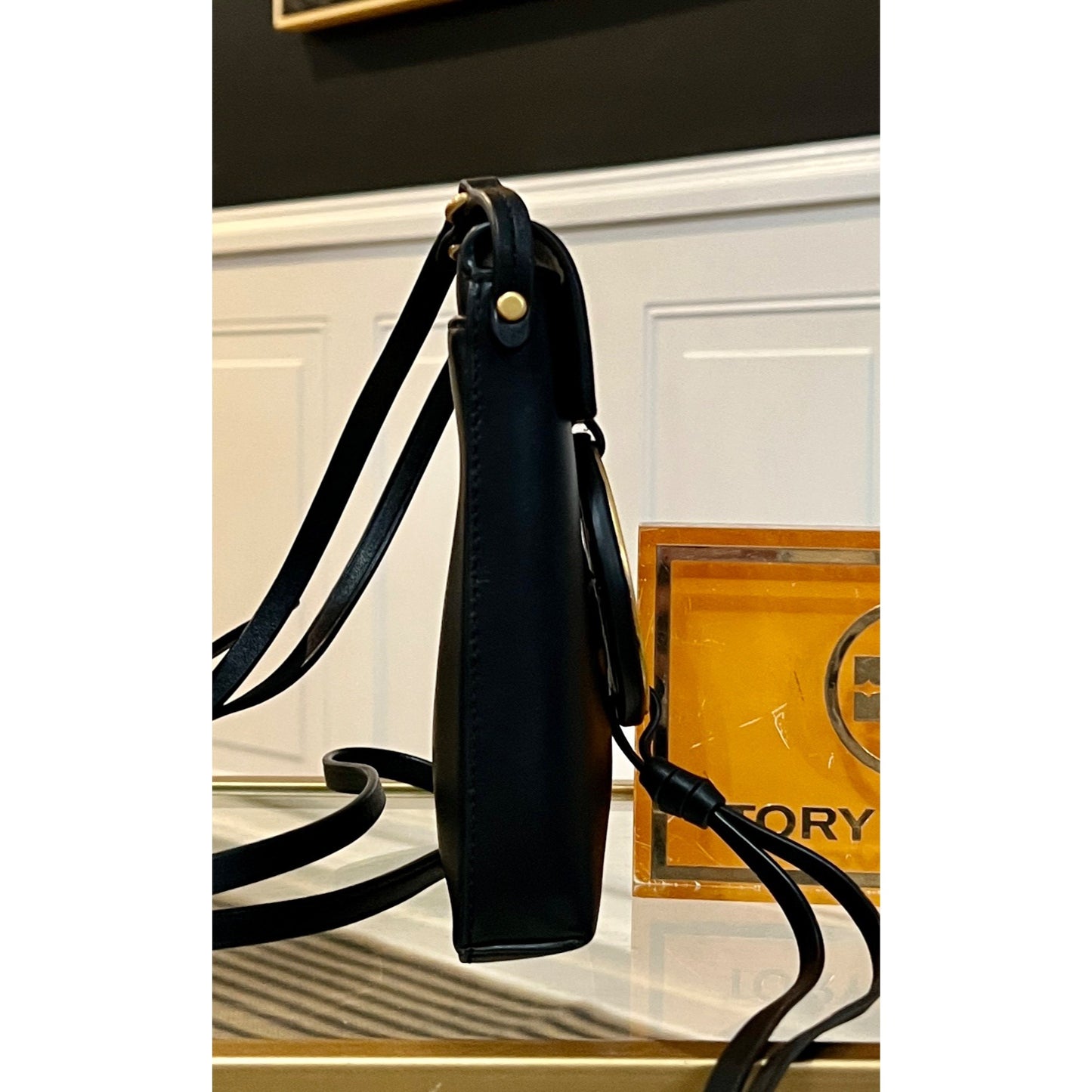 Tory Burch Black and Gold Miller Crossbody