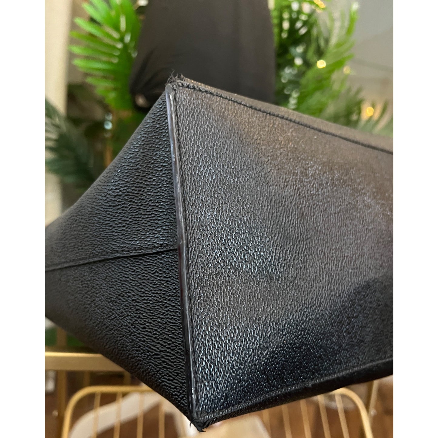 TORY BURCH BLACK STEFANO LEAHTER ROBINSON LARGE TOTE