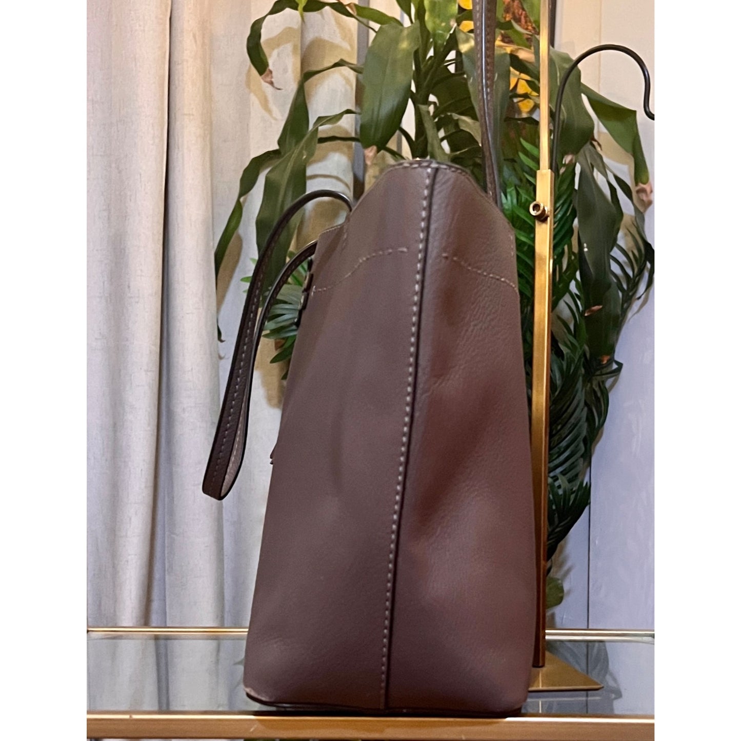 TORY BURCH TAUPE MCGRAW SHOULDER BAG