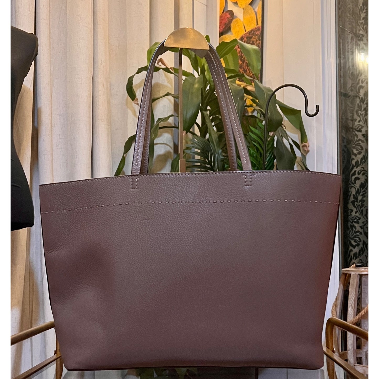 TORY BURCH TAUPE MCGRAW SHOULDER BAG