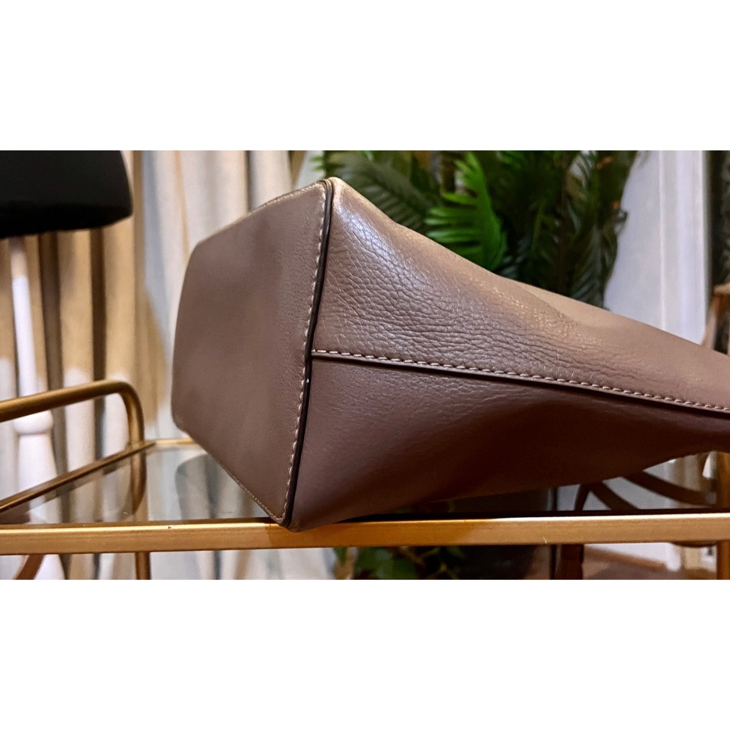 TORY BURCH TAUPE MCGRAW SHOULDER BAG