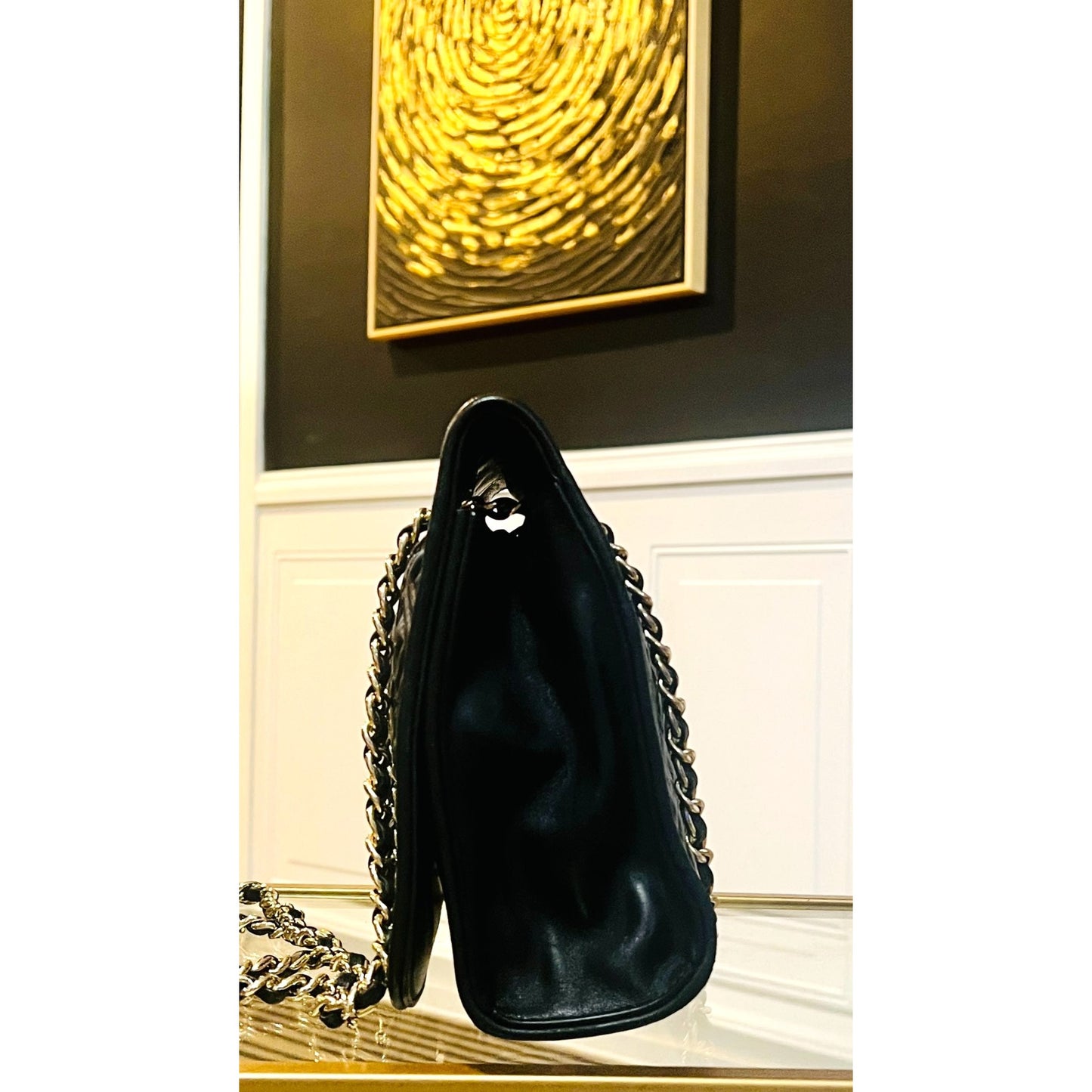 Black Quilted Leather Tory Burch Fleming Convertible Bag