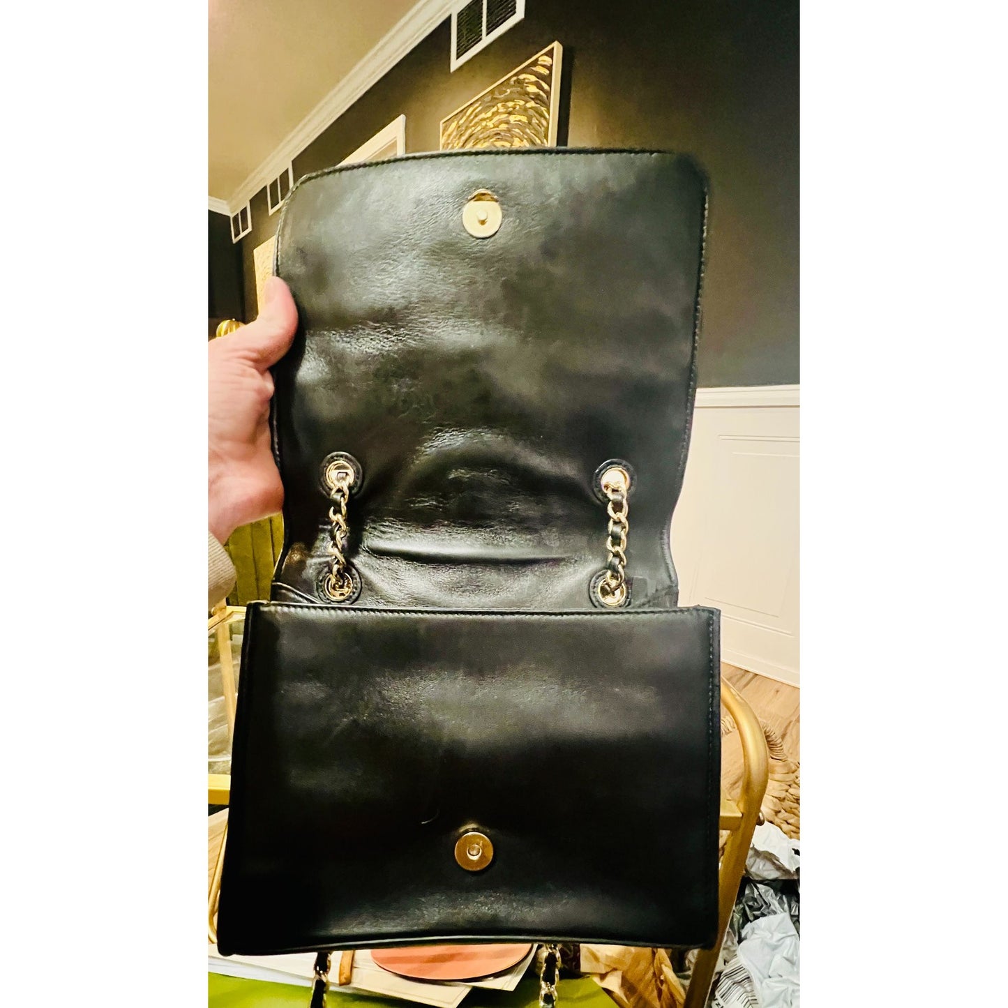Black Quilted Leather Tory Burch Fleming Convertible Bag
