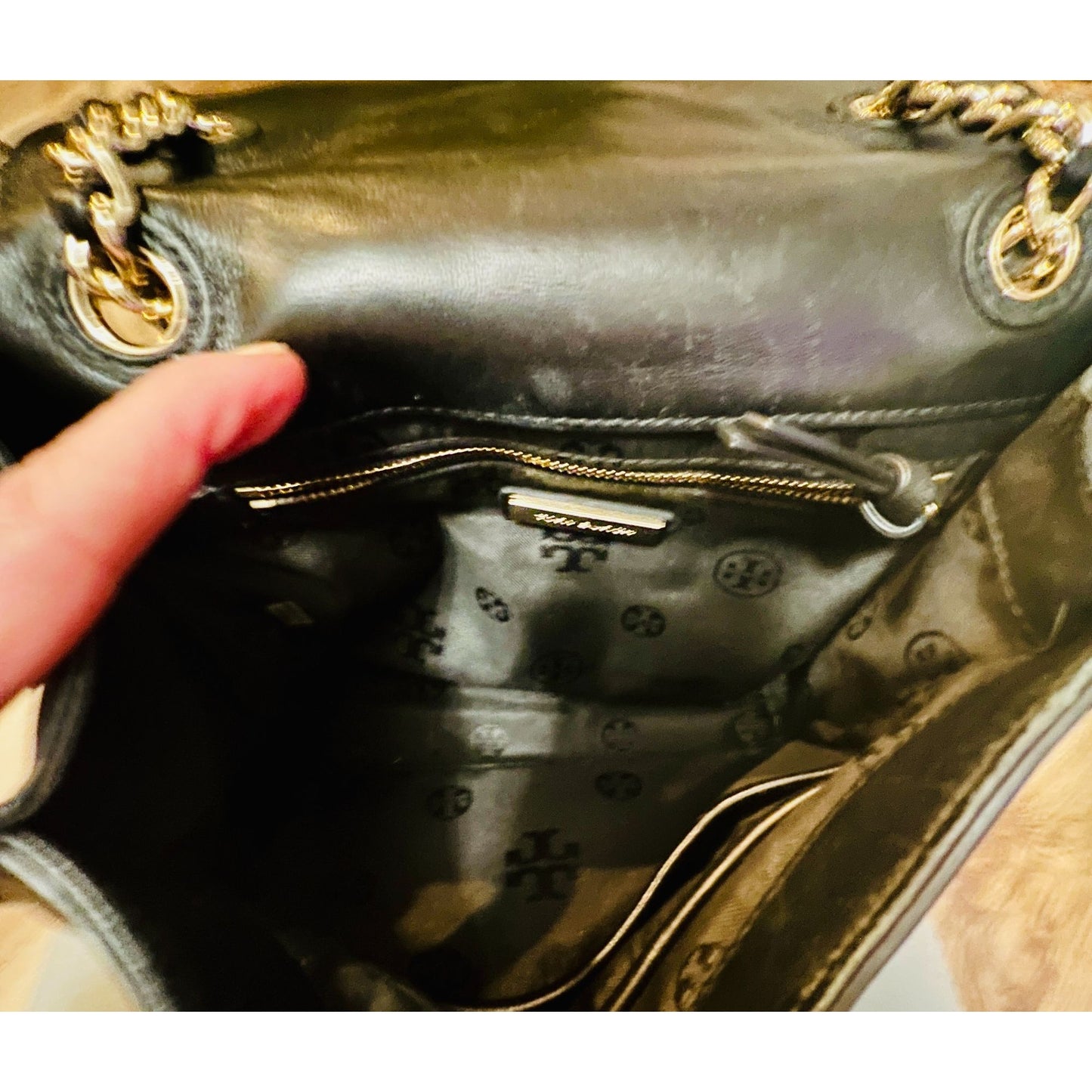 Black Quilted Leather Tory Burch Fleming Convertible Bag