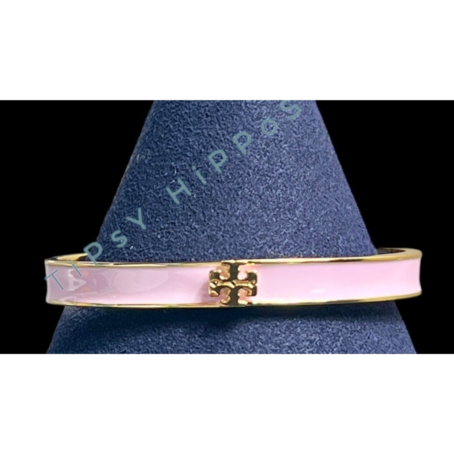 Tory Burch Pink Kira Hinged Bangle Bracelet