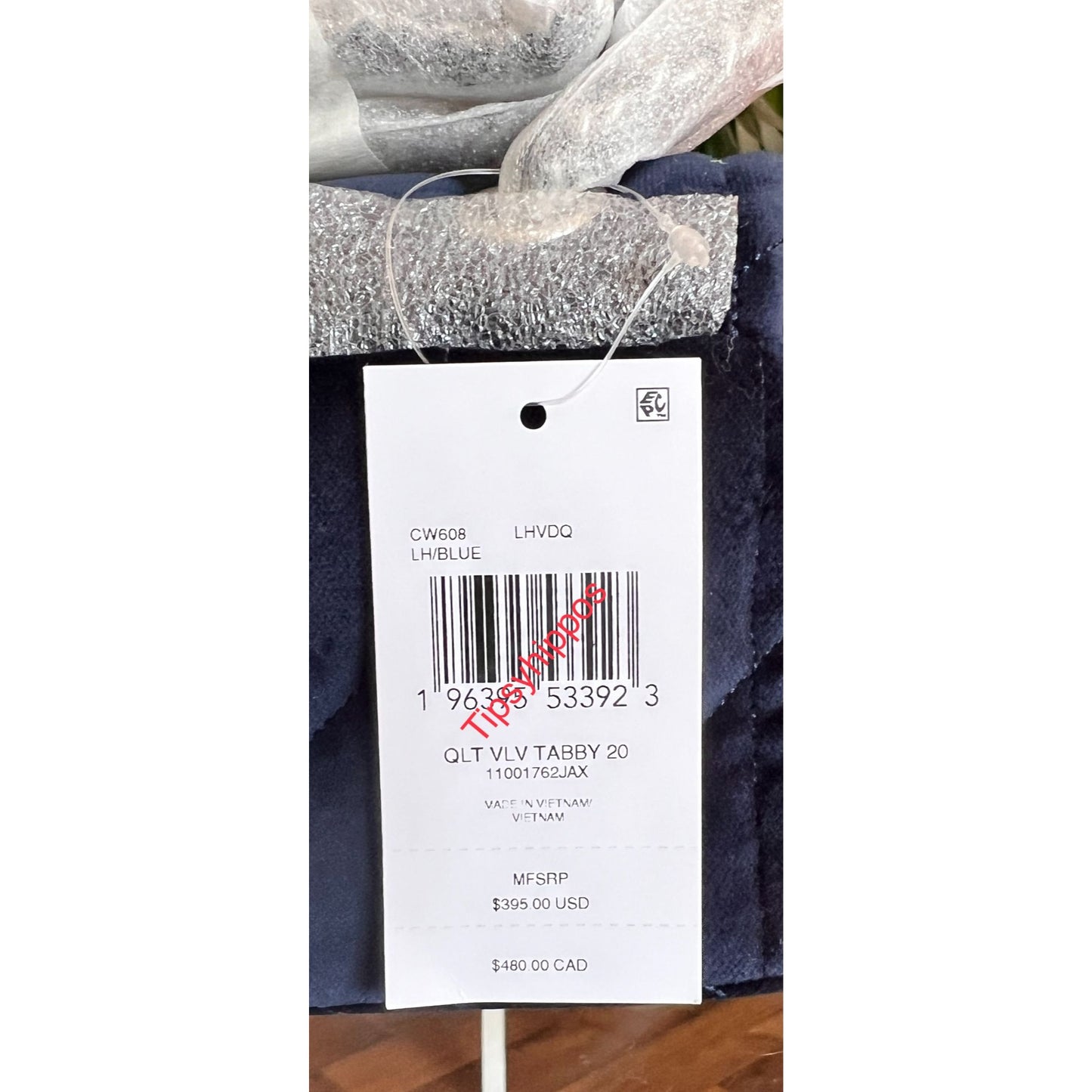 NEW WITH TAGS!! SOLD OUT!  AUTHENTIC Coach Blue Velvet Quilted Tabby 20.  (807A240P)