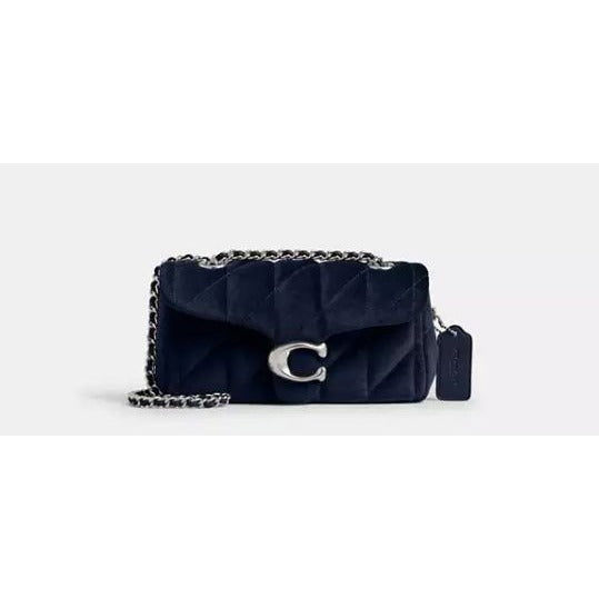 NEW WITH TAGS!! SOLD OUT!  AUTHENTIC Coach Blue Velvet Quilted Tabby 20.  (807A240P)