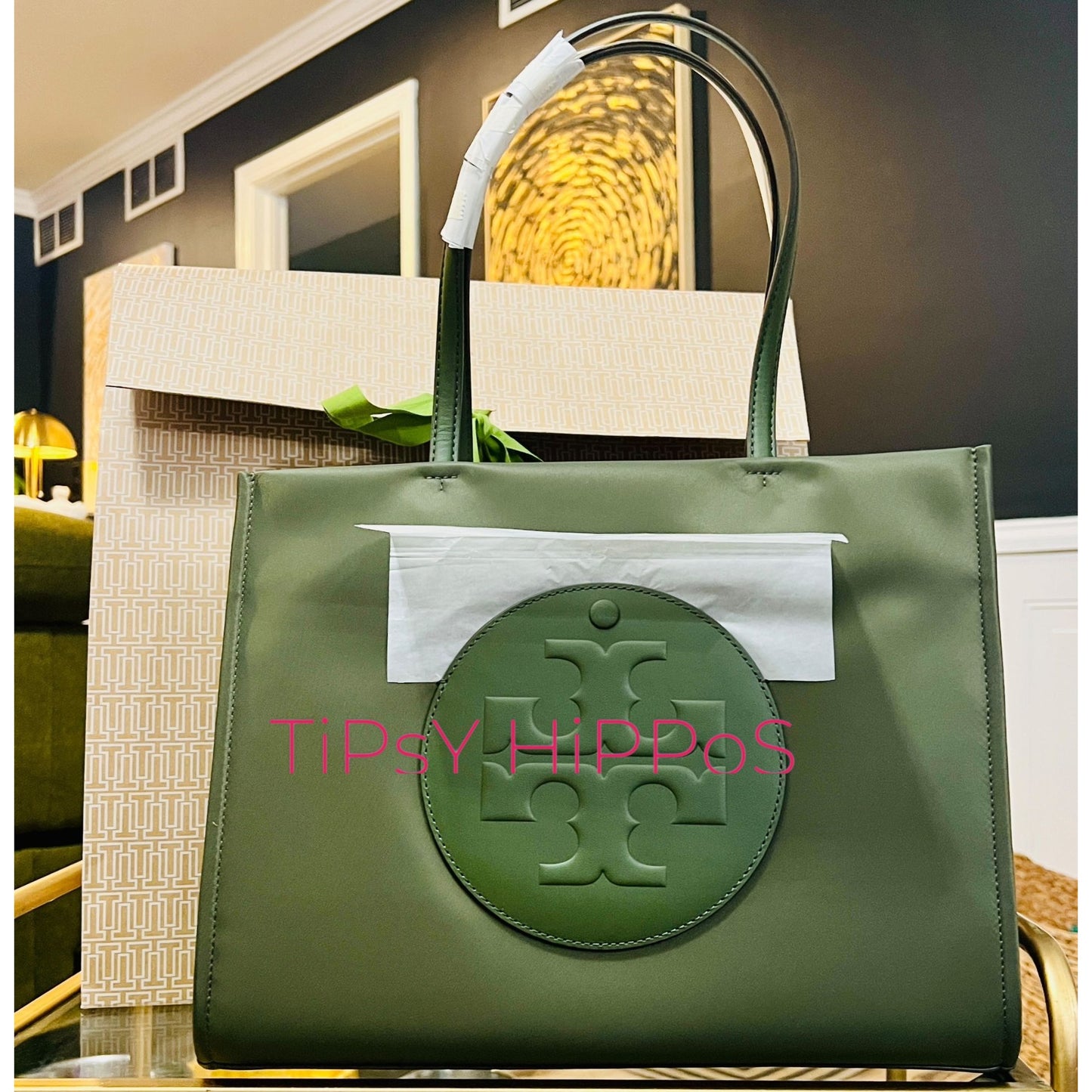 Tory Burch Moss Green Ella Tote