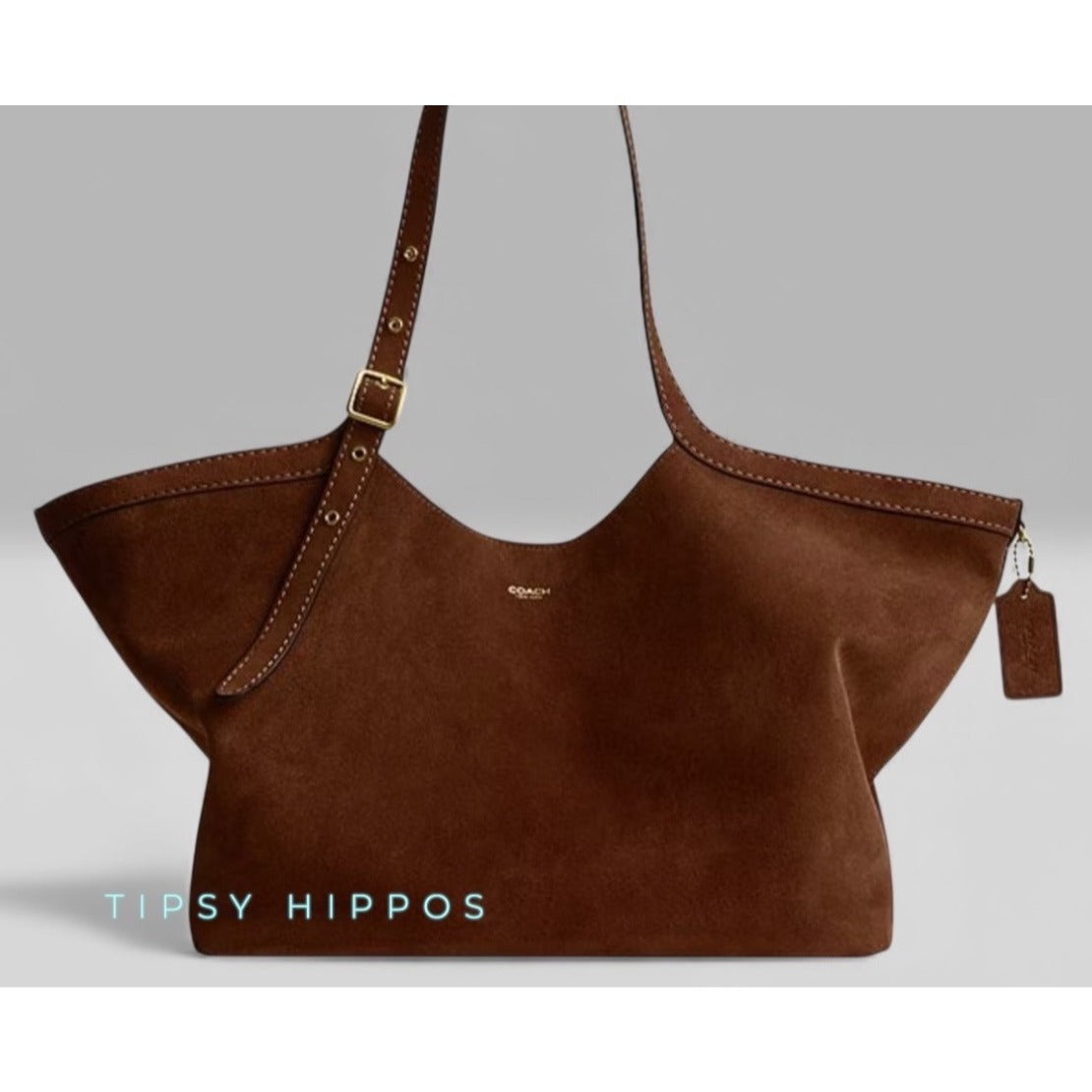 NEW WITH TAGS!  AUTHENTIC COACH WARM BROWN SUEDE GRAMERCY HANDBAG