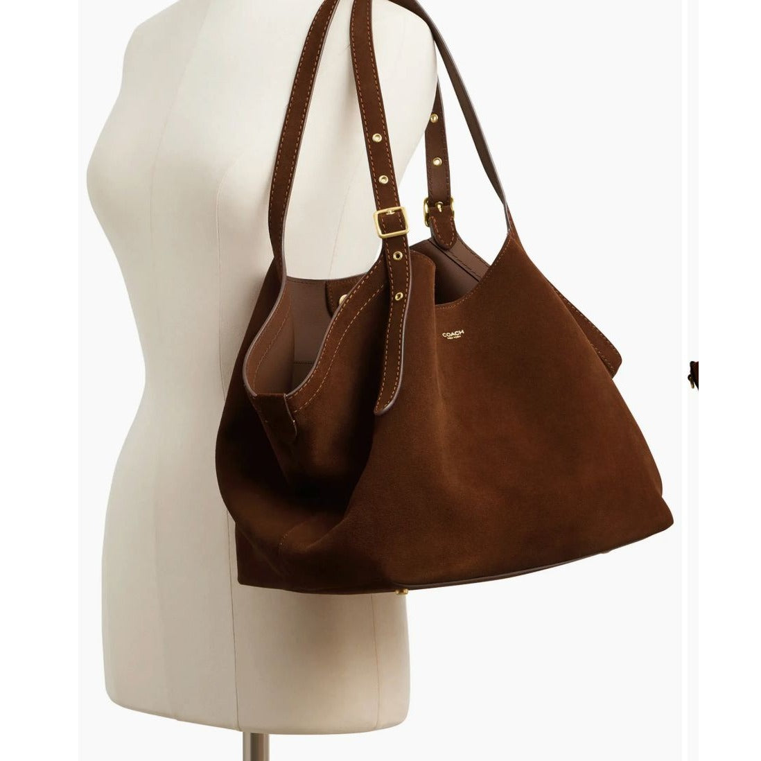 NEW WITH TAGS!  AUTHENTIC COACH WARM BROWN SUEDE GRAMERCY HANDBAG