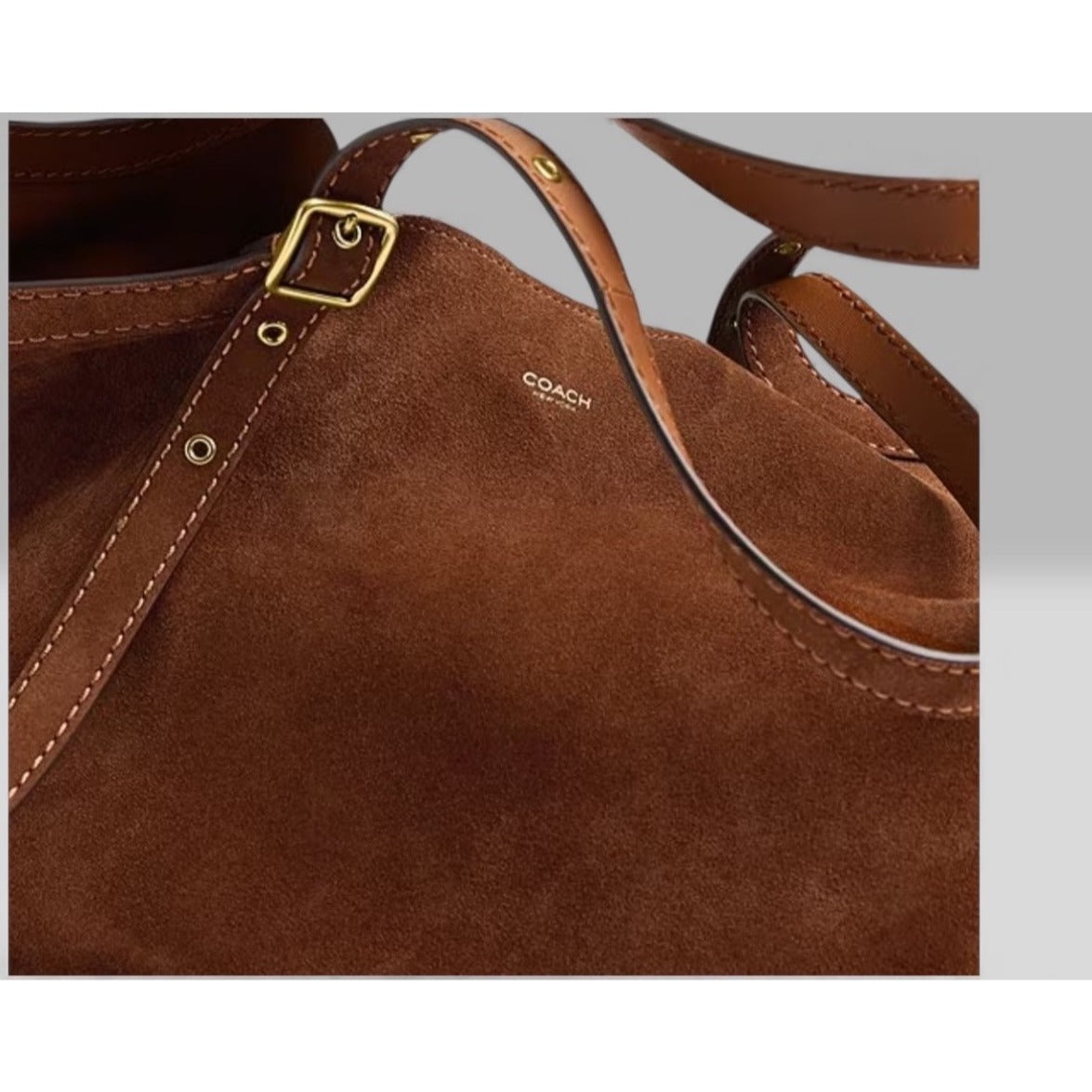 NEW WITH TAGS!  AUTHENTIC COACH WARM BROWN SUEDE GRAMERCY HANDBAG