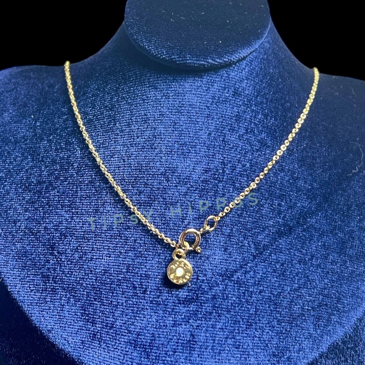 NEW!  Beautiful Tory Burch Gold Miller Crystal Pave Necklace